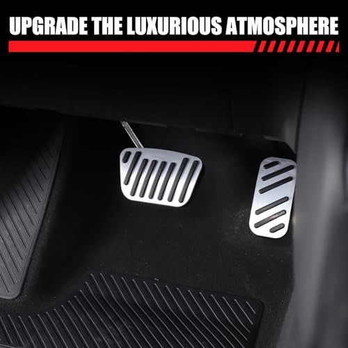 Anti-Slip Gas Pedal Brake Pedal Covers Compatible with Toyota Land Silver