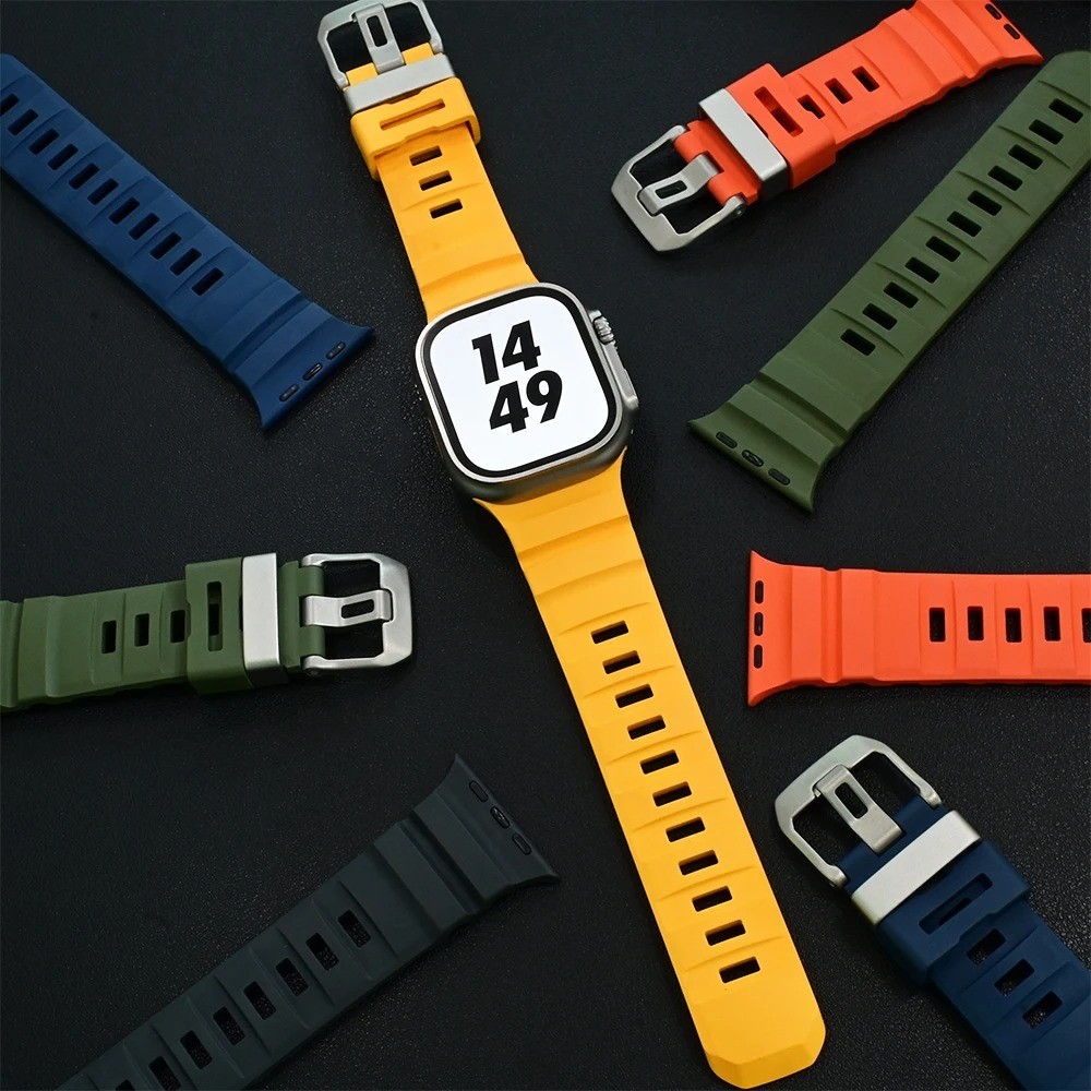Trail Silicone Band for Apple Watch Ultra 3 2 49mm Strap 46/45/44mm S 1-11 Sport