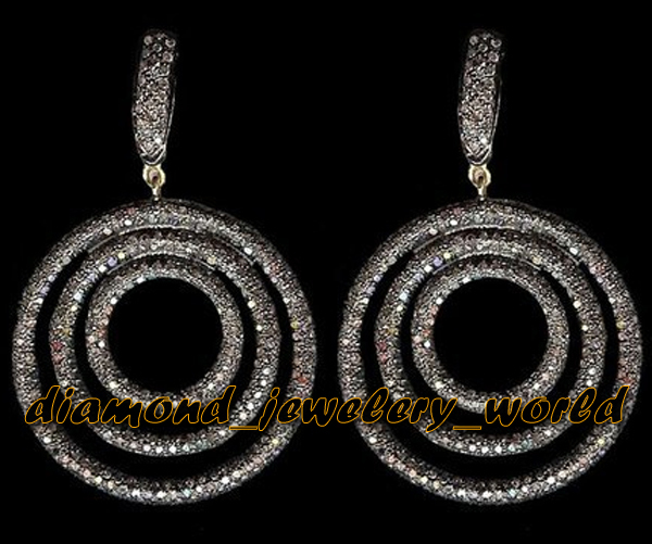 Amazing 5.85ctw Genuine Old Mine Rose Cut Diamond Silver Vintage Earring Jewelry