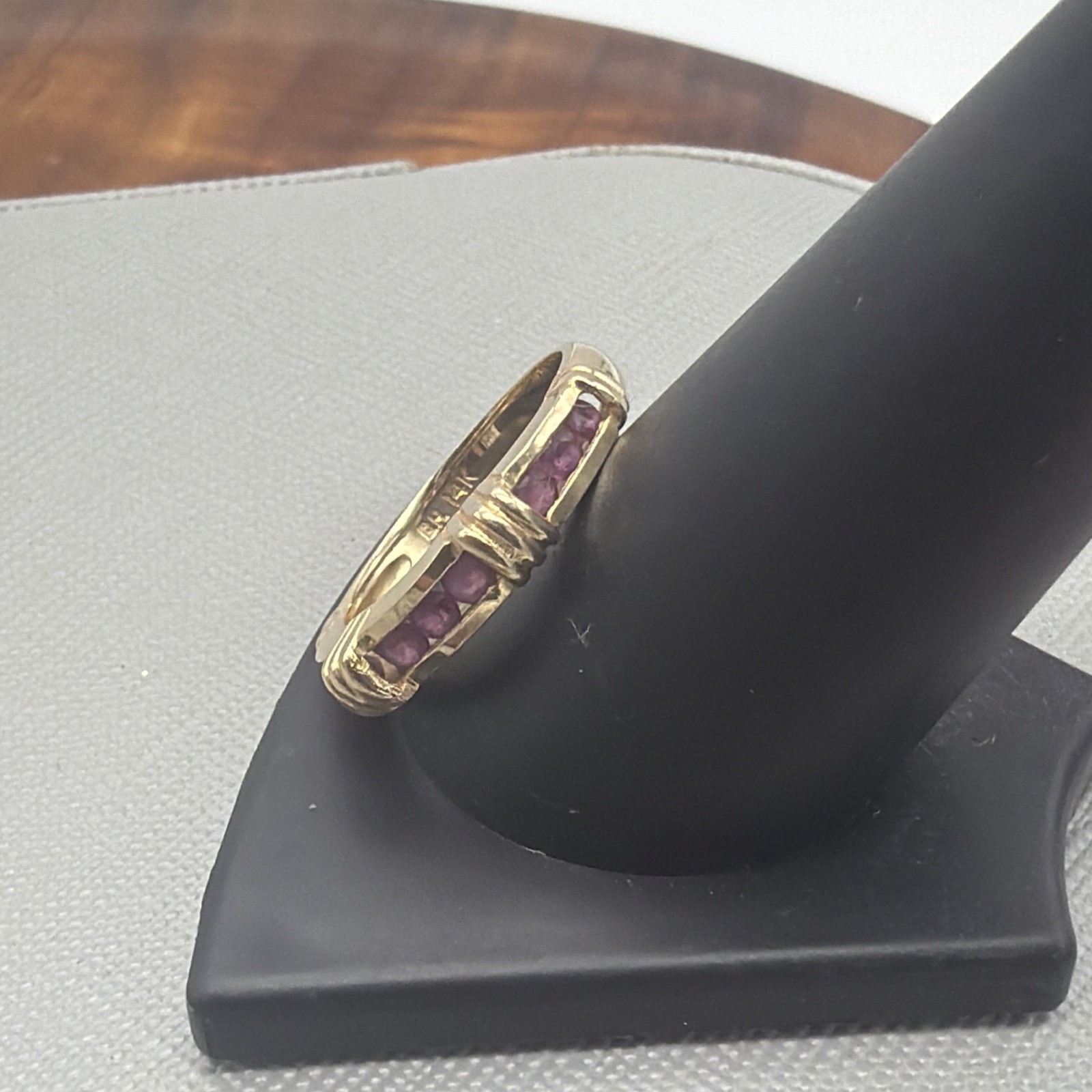 Effy BH Vintage Channel Set Ruby & 14k Yellow Gold Ring Size 7