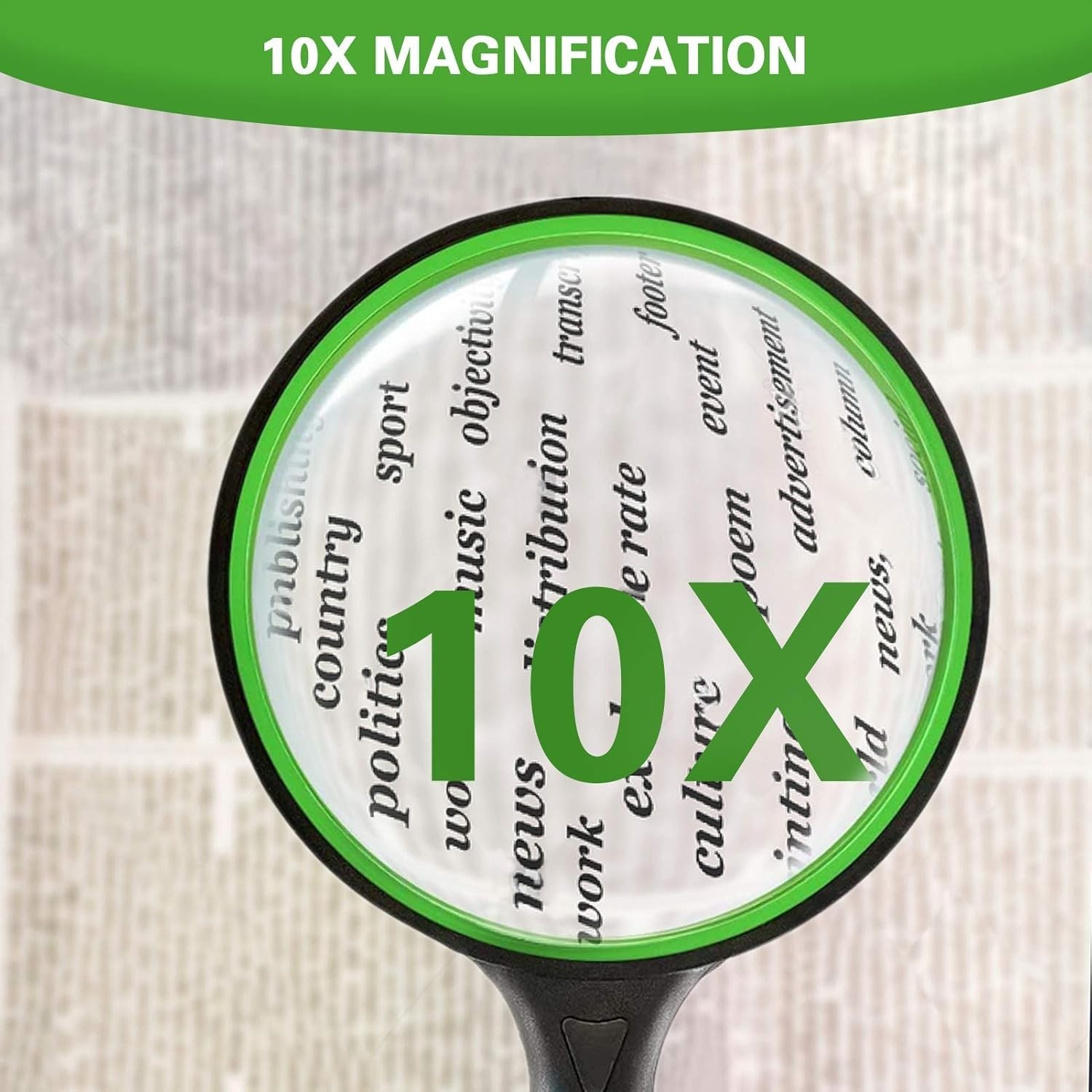 Lupa De Aumento 10X Para Lectura Inspeccion Monedas Insectos Lupa De Mano NUEVO
