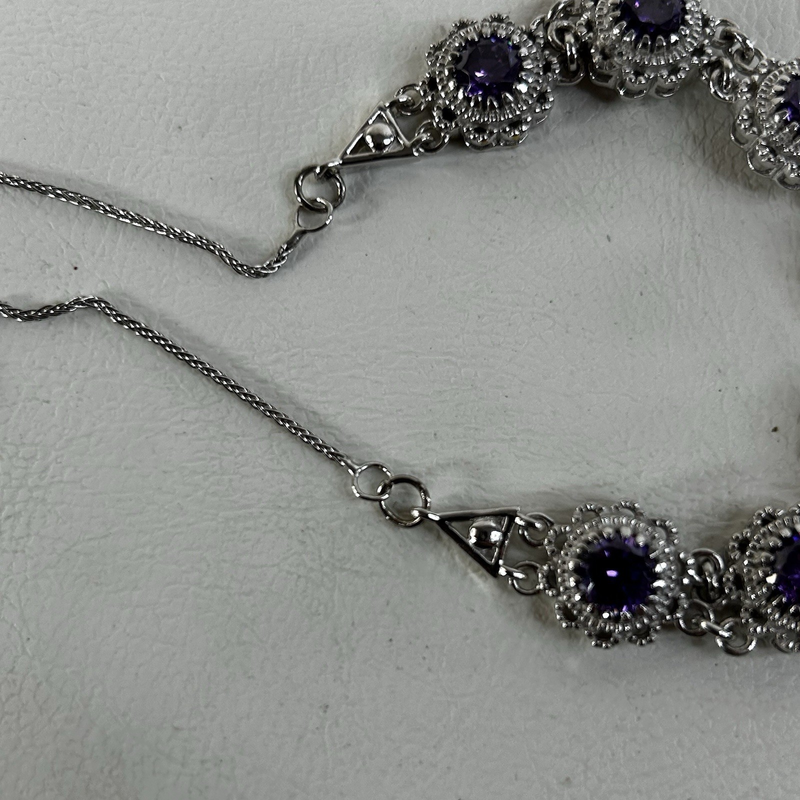 STS Karis Purple Simulated Amethyst Filigree Bolo Bracelet