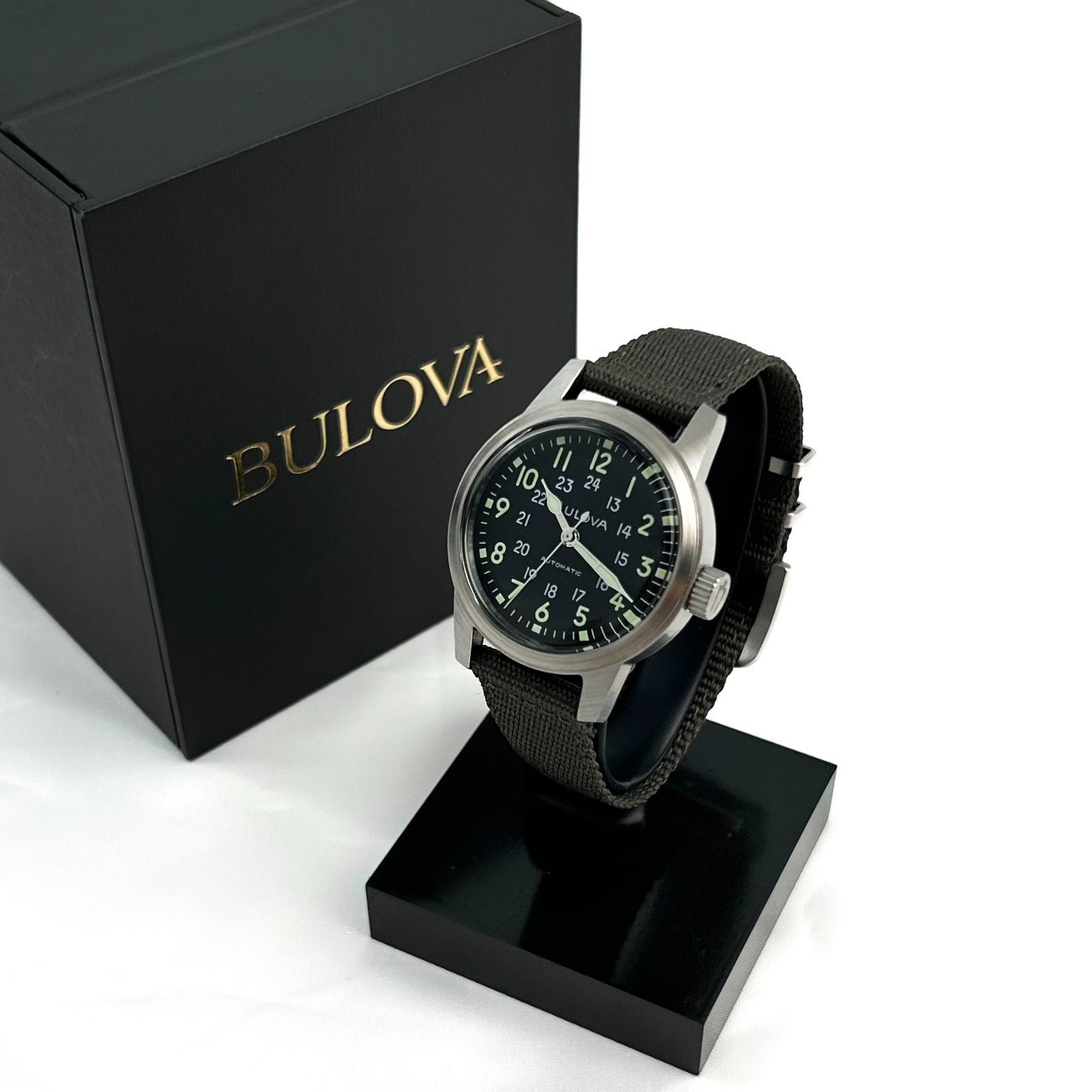 Bulova Military VWI Special Edition HACK 38mm Automatic Men’s 96A259 Watch-W/box