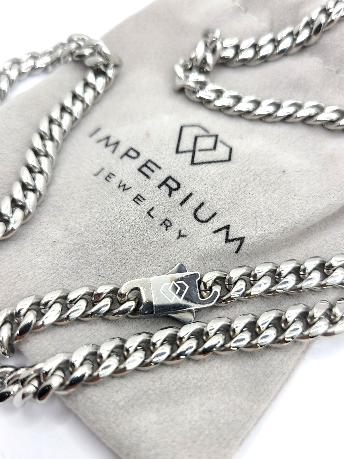 Imperium Cuban Link Chain (Silver) – 5mm – 24″ – 316L Stainless Steel Base