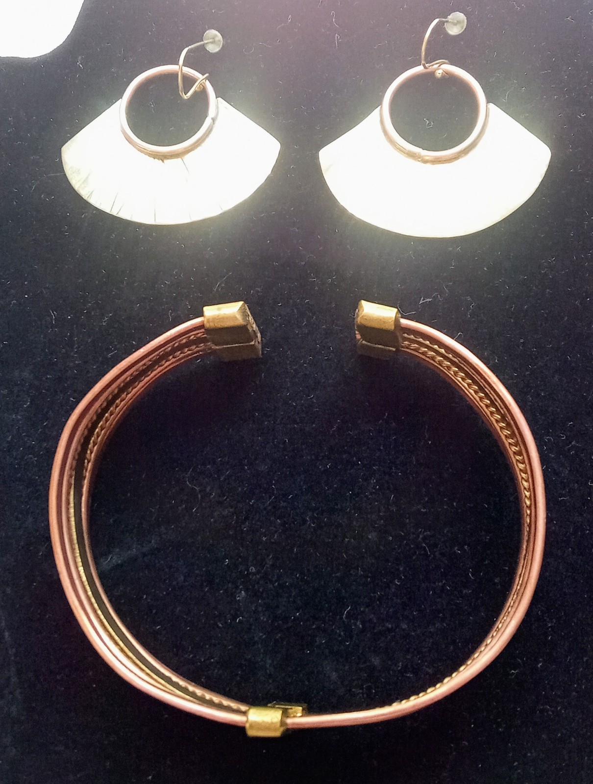 Pure Copper &Brass Set Cuff Bracelet & Earrings Renoir Style Handmade…