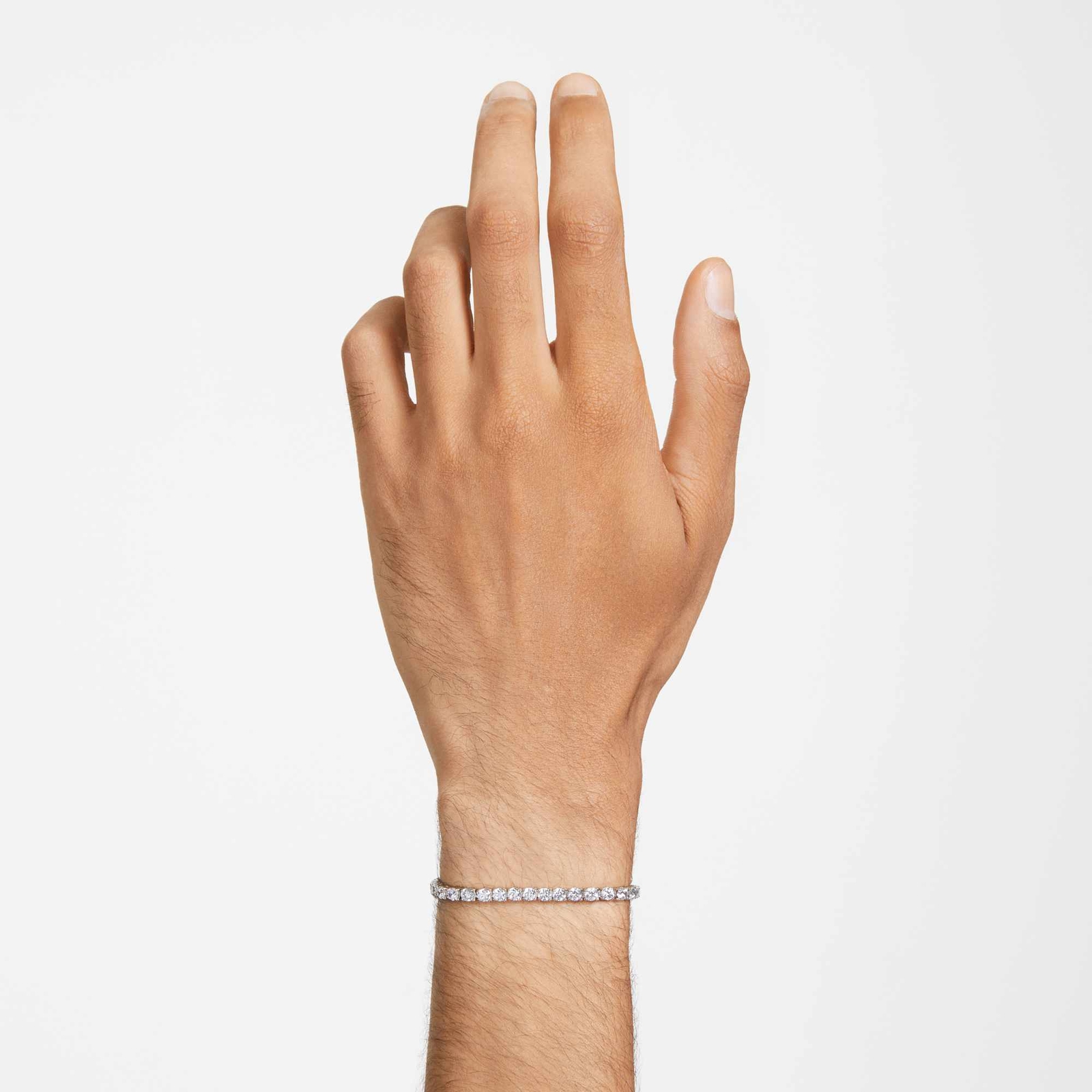 Swarovski Matrix Tennis Bracelet Round Cut White Rhodium Plated Medium 5648937