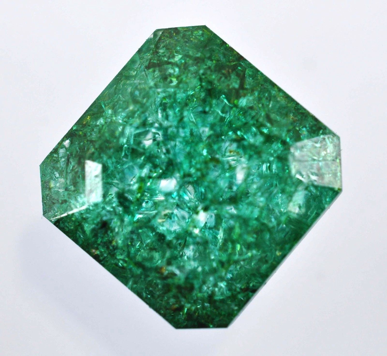 Natural 11.45 Ct Zambian Green Emerald GIE Certified Asscher Cut Loose Gemstone