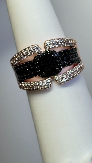 Bomb Party UNTAMED Ring Sz 9 “Pretty Little Hunter” Onyx Sandstone on Rose Gold