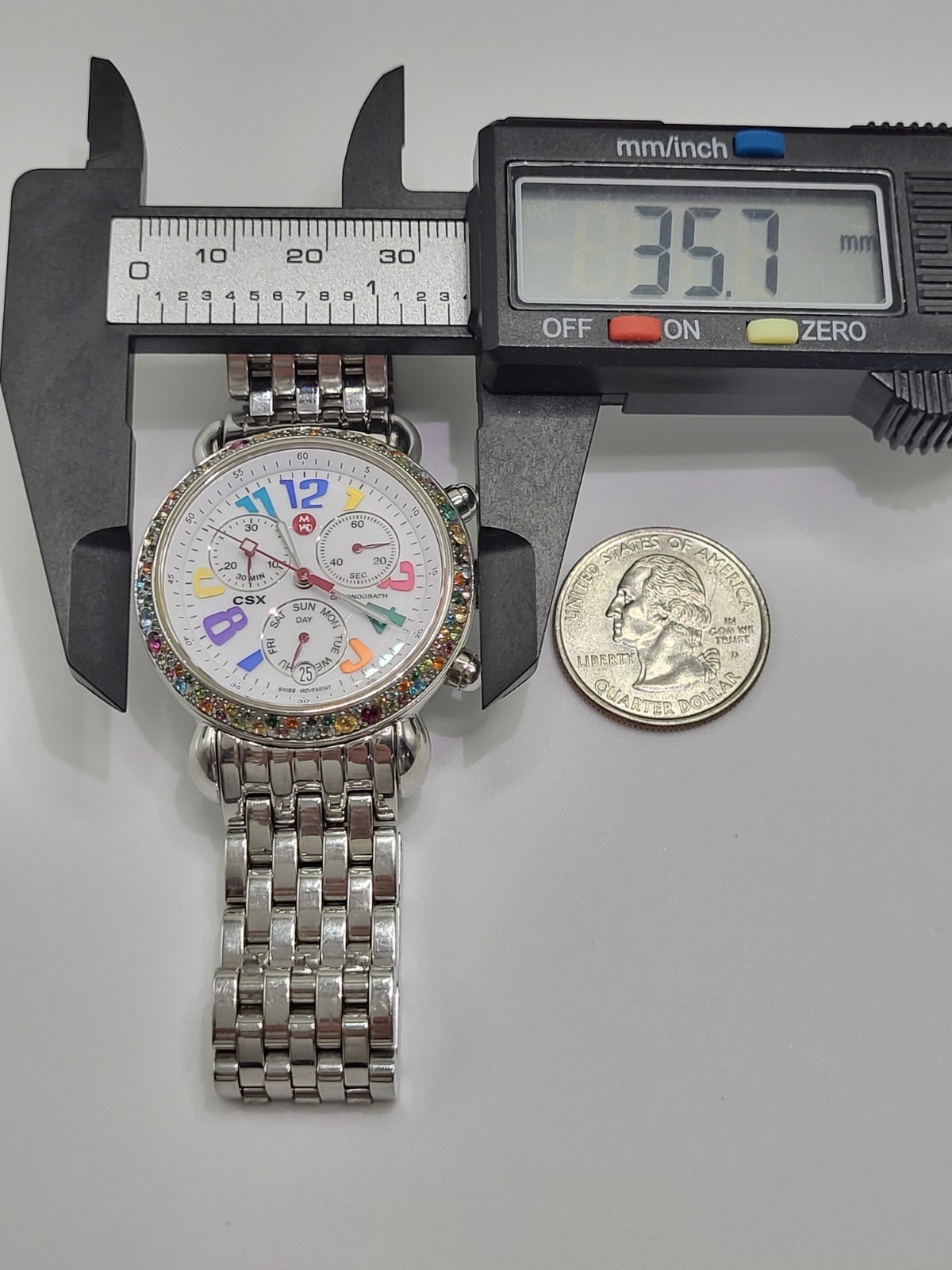 [SUPER RARE] Michele MW03M25A1933 Carousel CSX Semi Precious Stone Bezel Watch