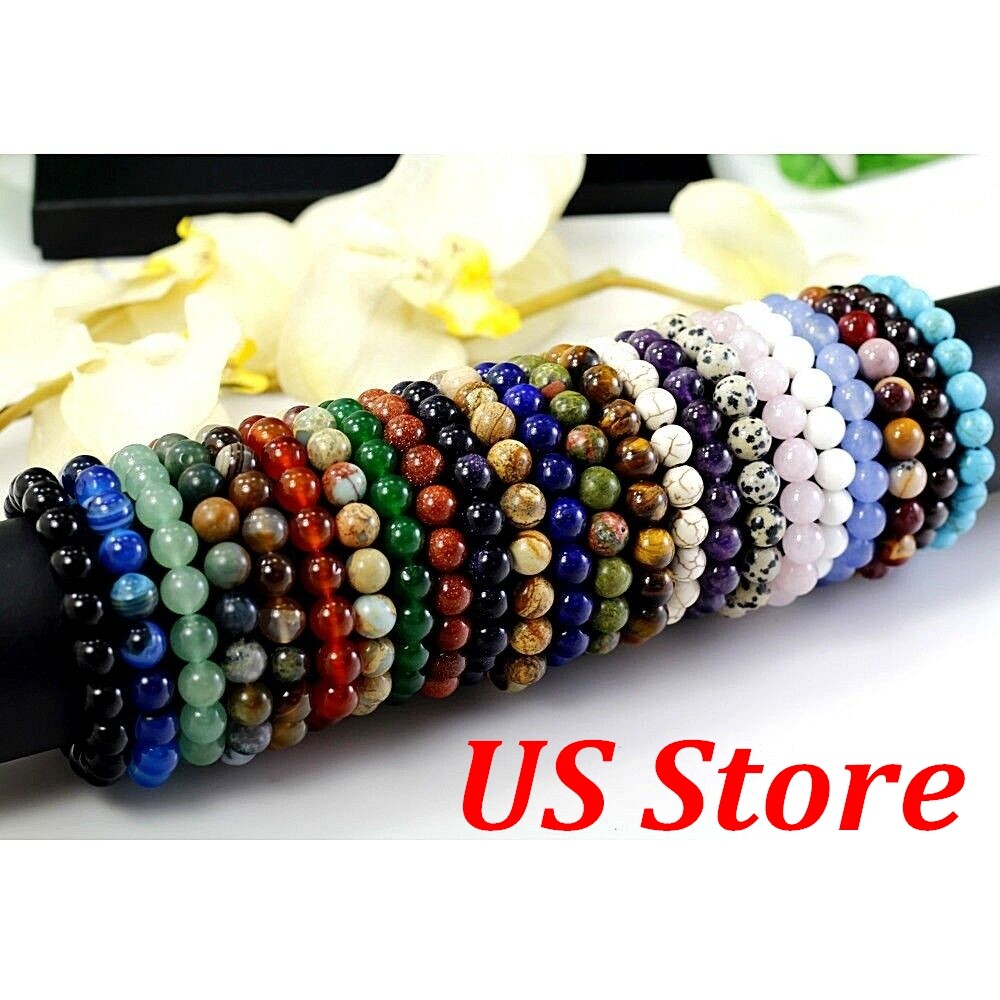 4mm Handmade Round Beaded Bracelet Stretch Healing Pristine Natural Gemstone Kid