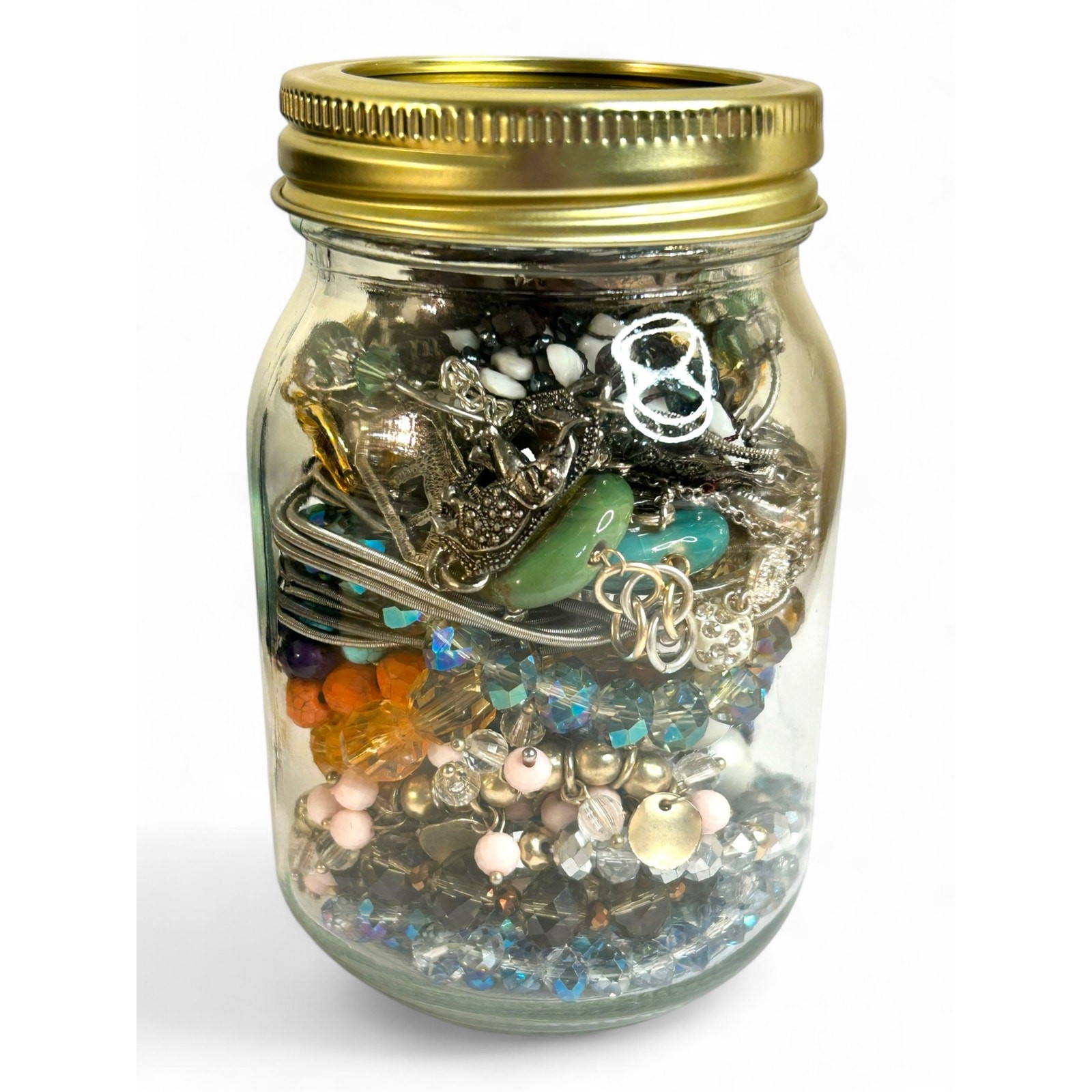 Mixed Jewelry Jar All Bracelets Colorful Various Types Beaded Link Chain
