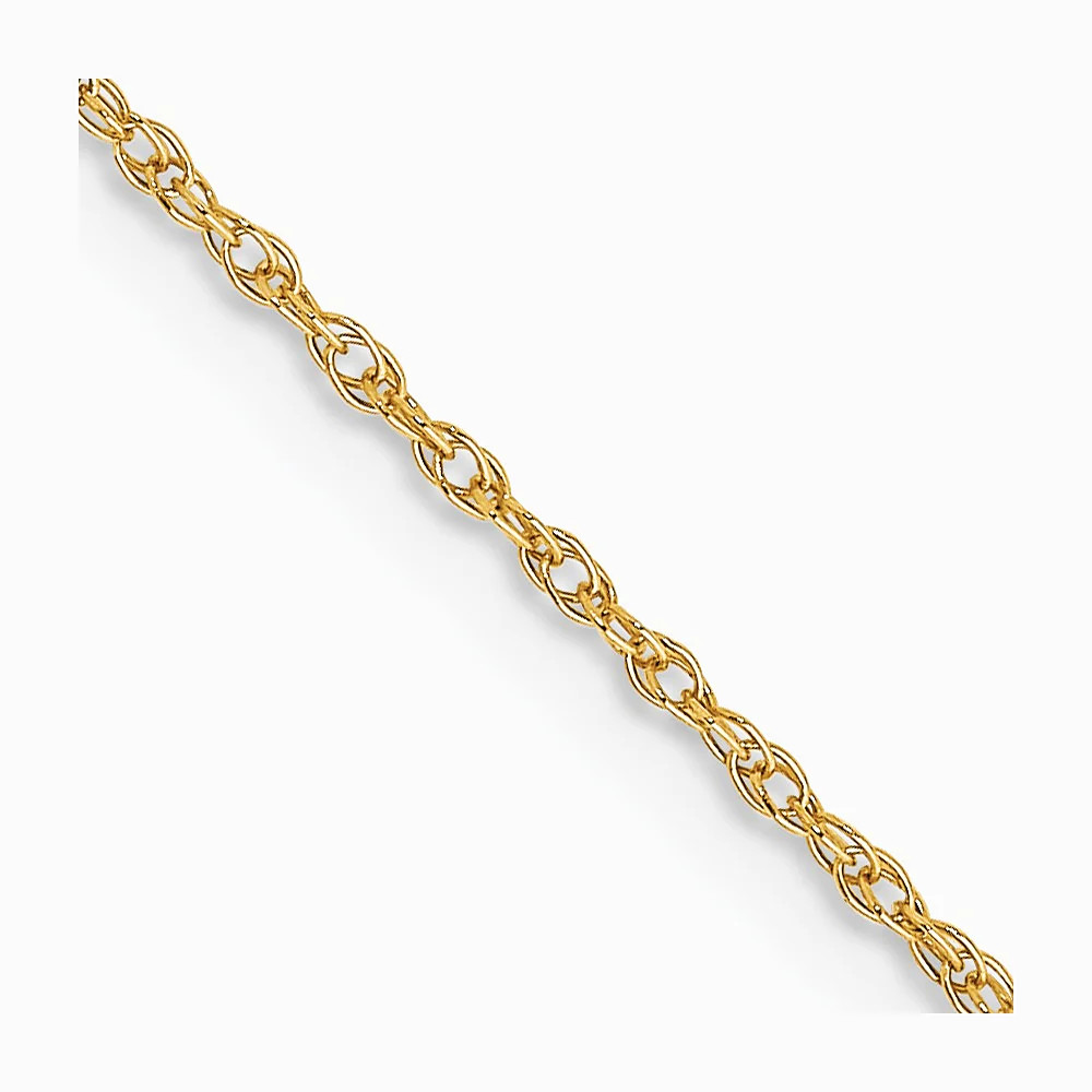 10K Yellow Gold .7mm Carded Cable Rope Chain Necklace 16″-24″