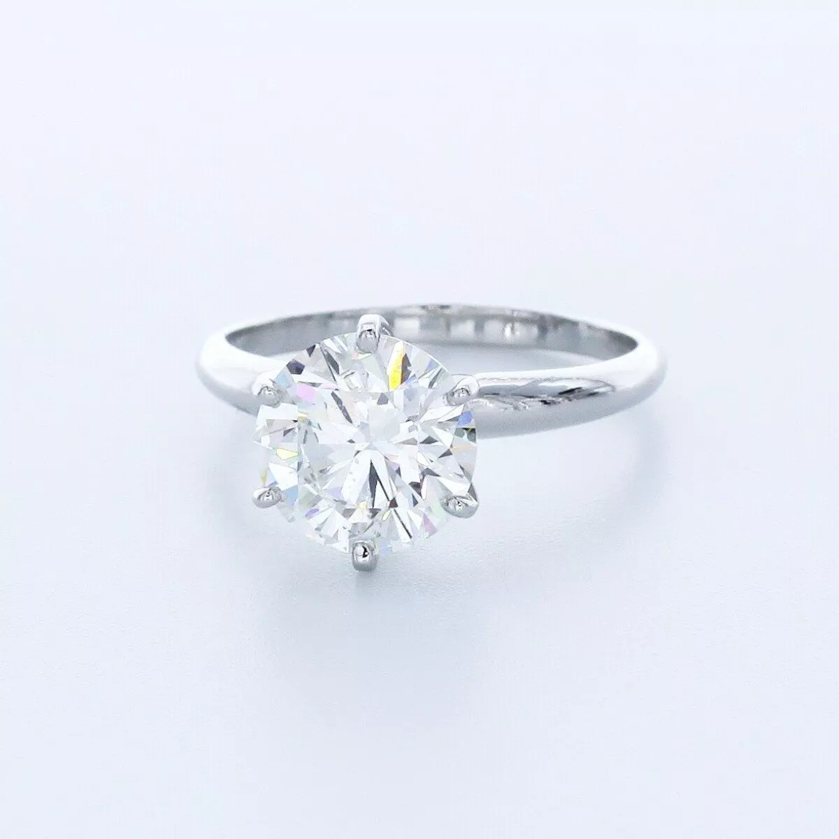 Solitaire Engagement Ring Platinum Classic 2.92 CT Round Lab-Grown Diamond G VS1
