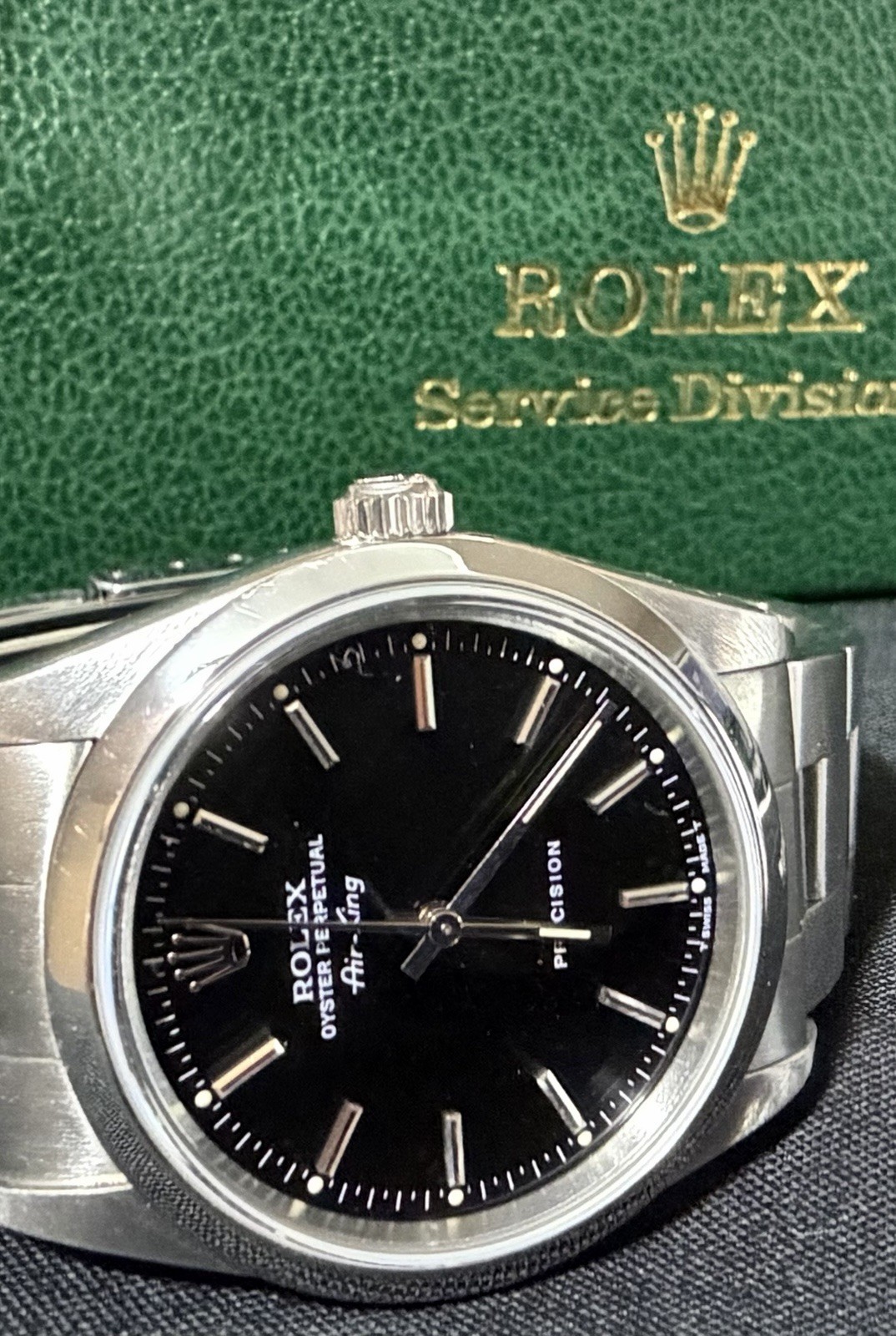 Neo-Vintage 1996 Rolex Air-King 14000 Oyster Perpetual, Black Dial, 21 Yr. Owner