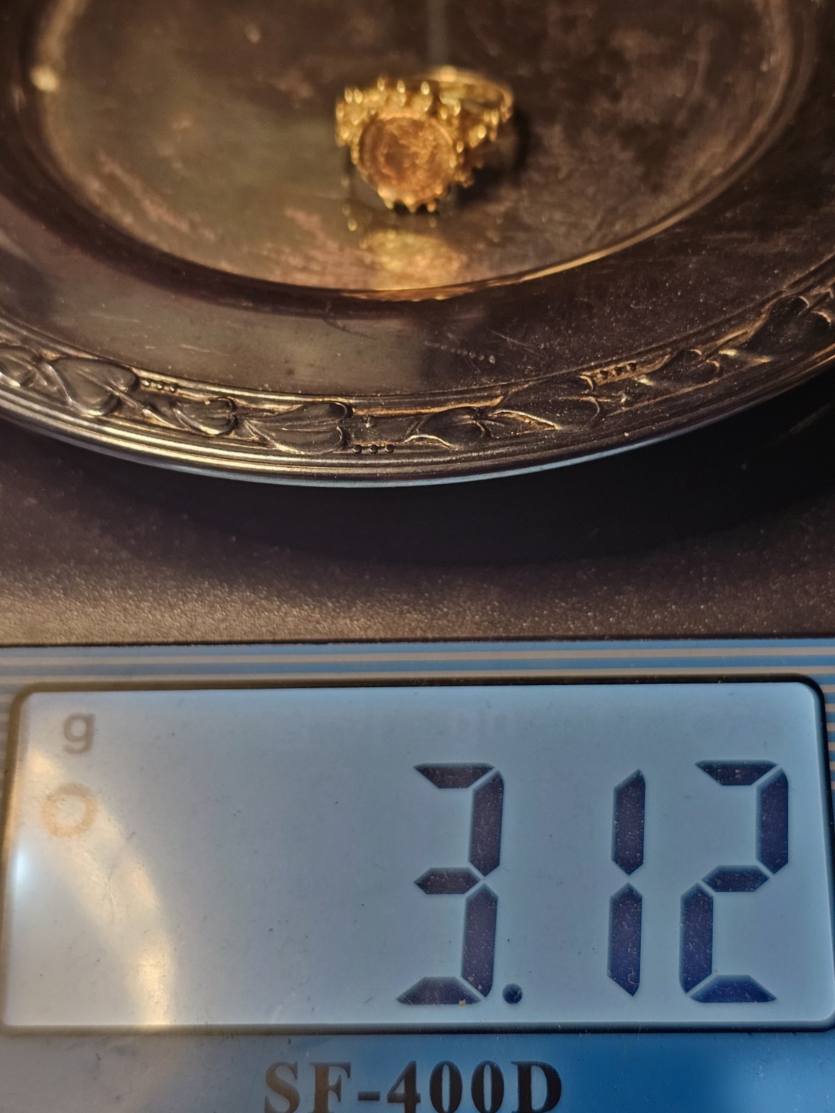 14k Gold Ring, Morgan Dollar Image, Size 5.75 Or 6, 3.12g, Read Description
