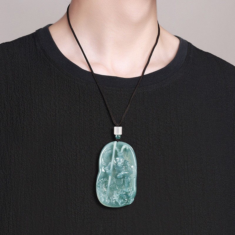 Certified Natural A-grade jadeite blue water Black Myth Wukong Jade Pendant