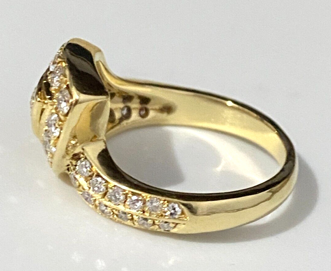 18K Yellow Gold & 0.90CT Diamond Snake Ring Size L 1/2 – 5 7/8