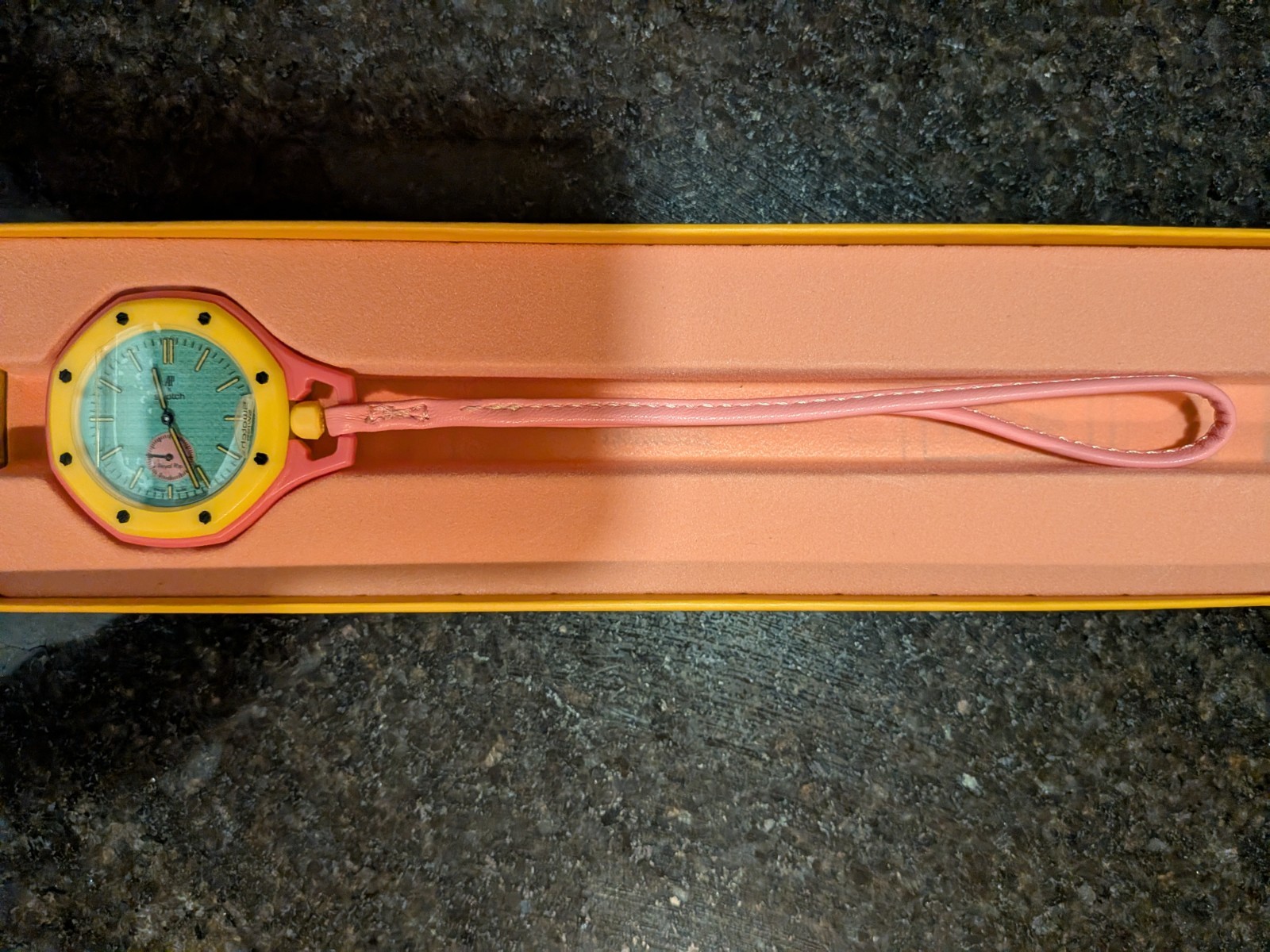 Swatch x Audemars Piguet Royal Pop OTG ROZ Pink Yellow Pocket Watch SSX03J100N