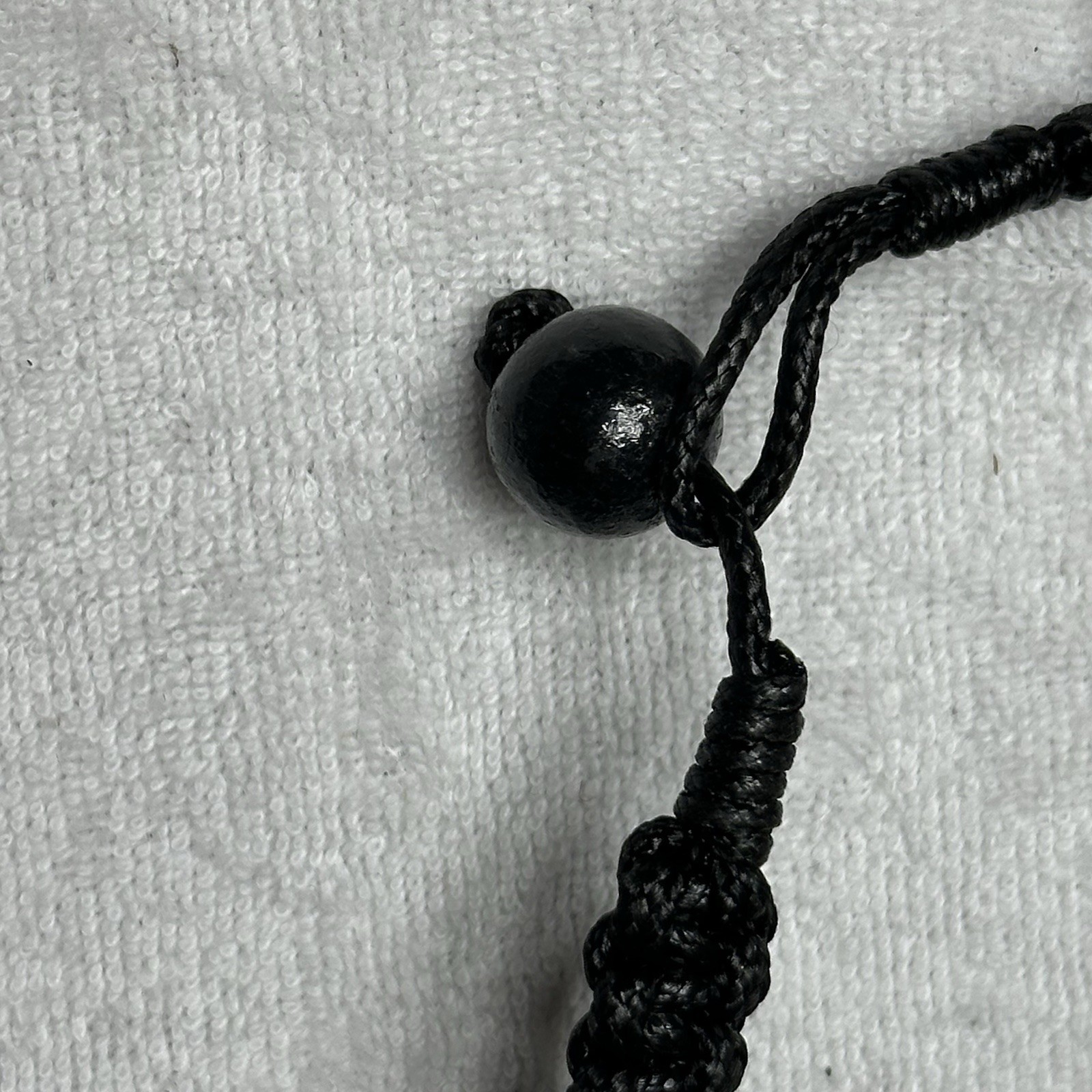 Hemp Black Hobo Hippie Necklace With Shiny Beads