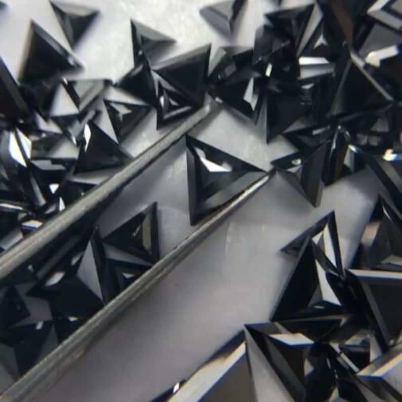 Natural Triangle Shape Black Diamonds Lot Loose Melee Stones for Jewelry Making