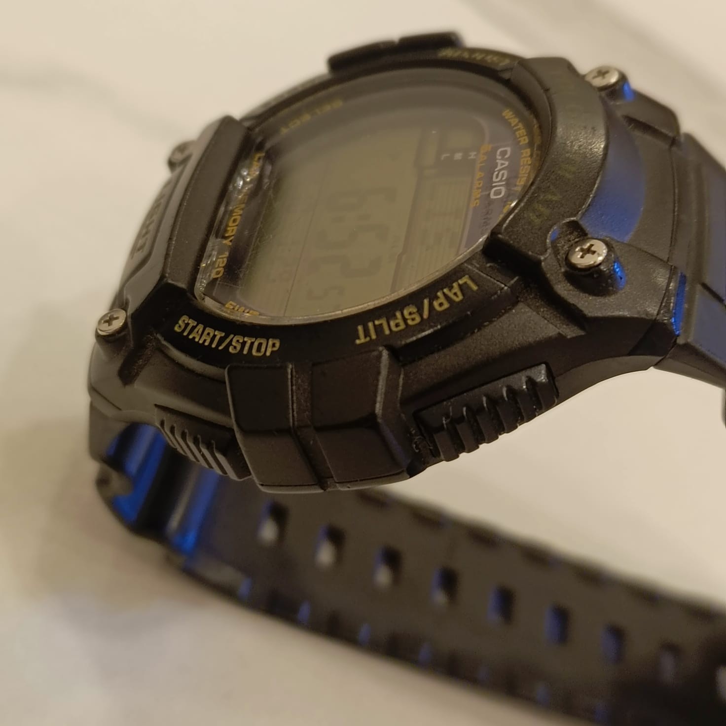​Casio Tough Solar W-S220 Digital Watch 3271 Black Resin 100M Lap Memory 120