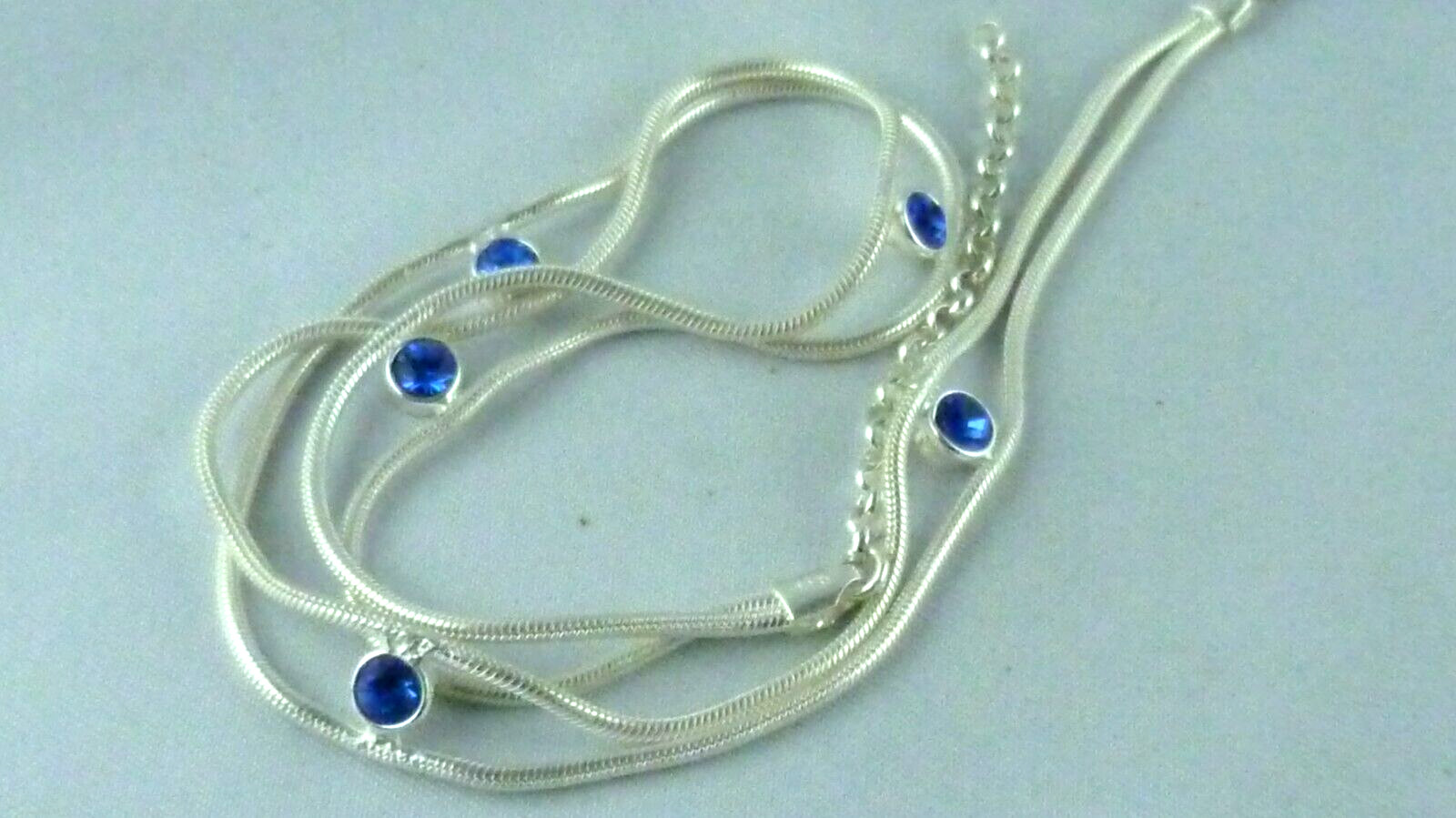 Necklace with Blue Gemstones Italy 925 Sterling Silver