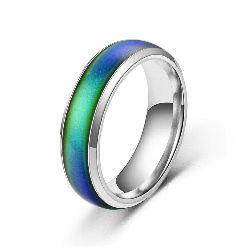 Stainless Steel Temperature Changing Color Mood Rings Emotion Ring Mood Band USA