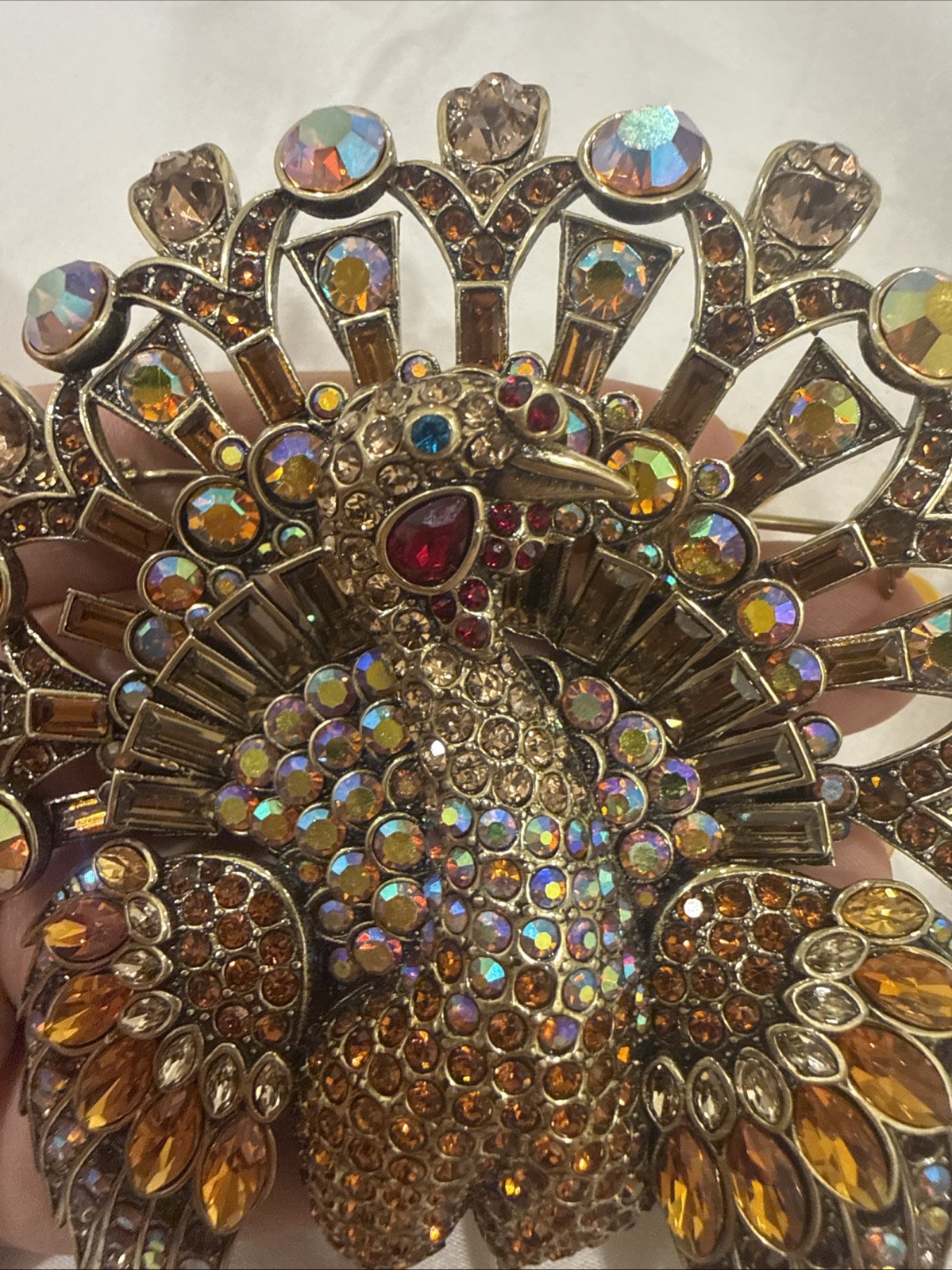 Heidi Daus “Tyrone Turkey” Multi-Color Crystal Pin Brooch- NWT-Orig. $199.95