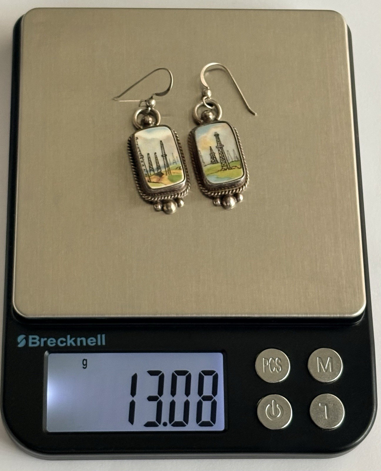 JACQUELINE SMILEY JSVR WESTERN VINTAGE REVIVAL STERLING SILVER OIL RIG EARRINGS