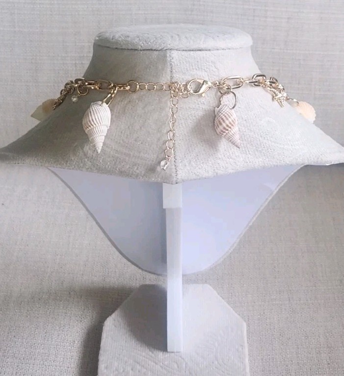 NIB! Chic House of Harlow 1960 Natural Shell Starfish Charm Necklace 16″ + 3″