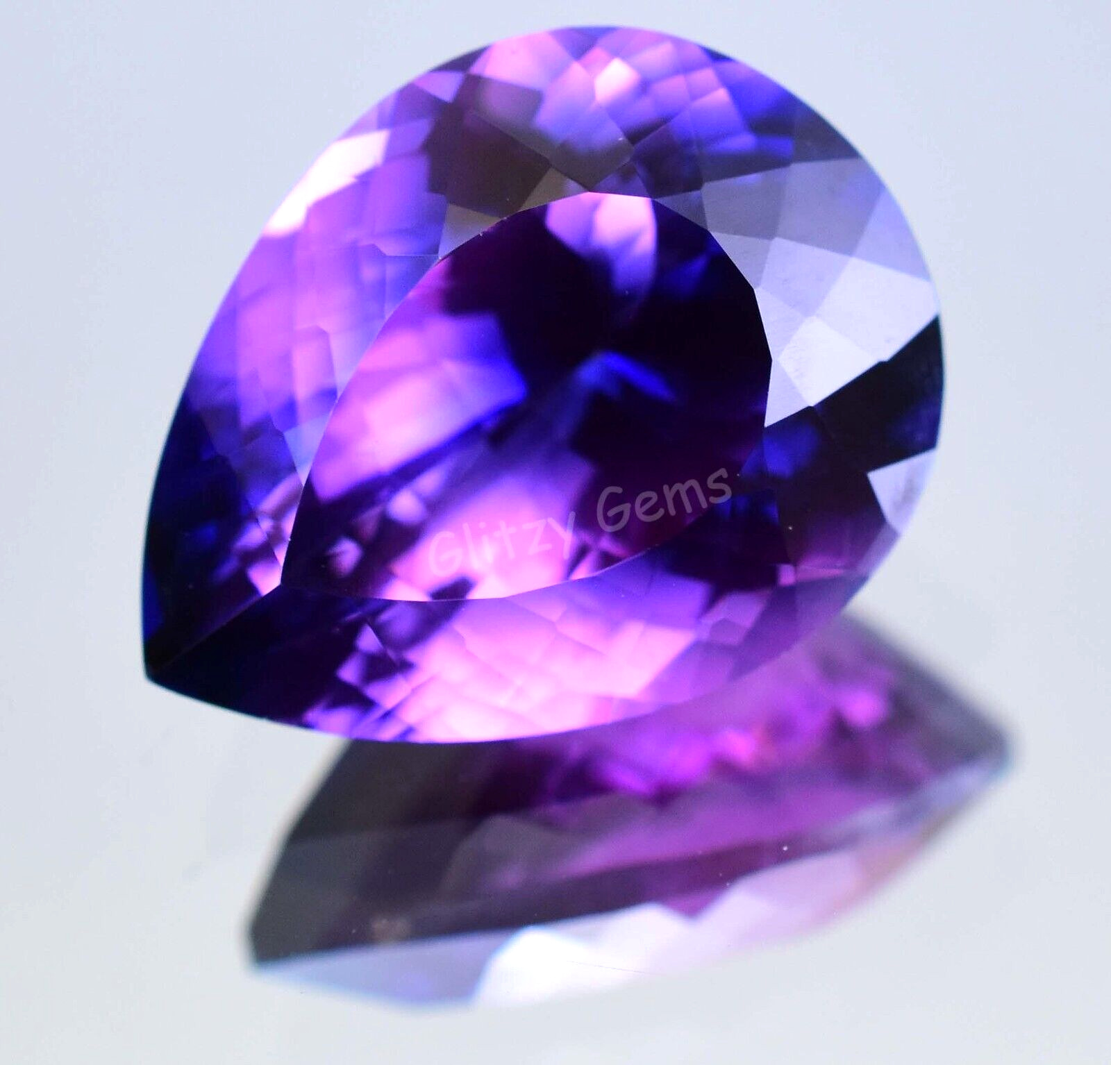 Natural Boysenberry Sapphire 19.50 Ct Pear Certified Flawless Loose Gemstone