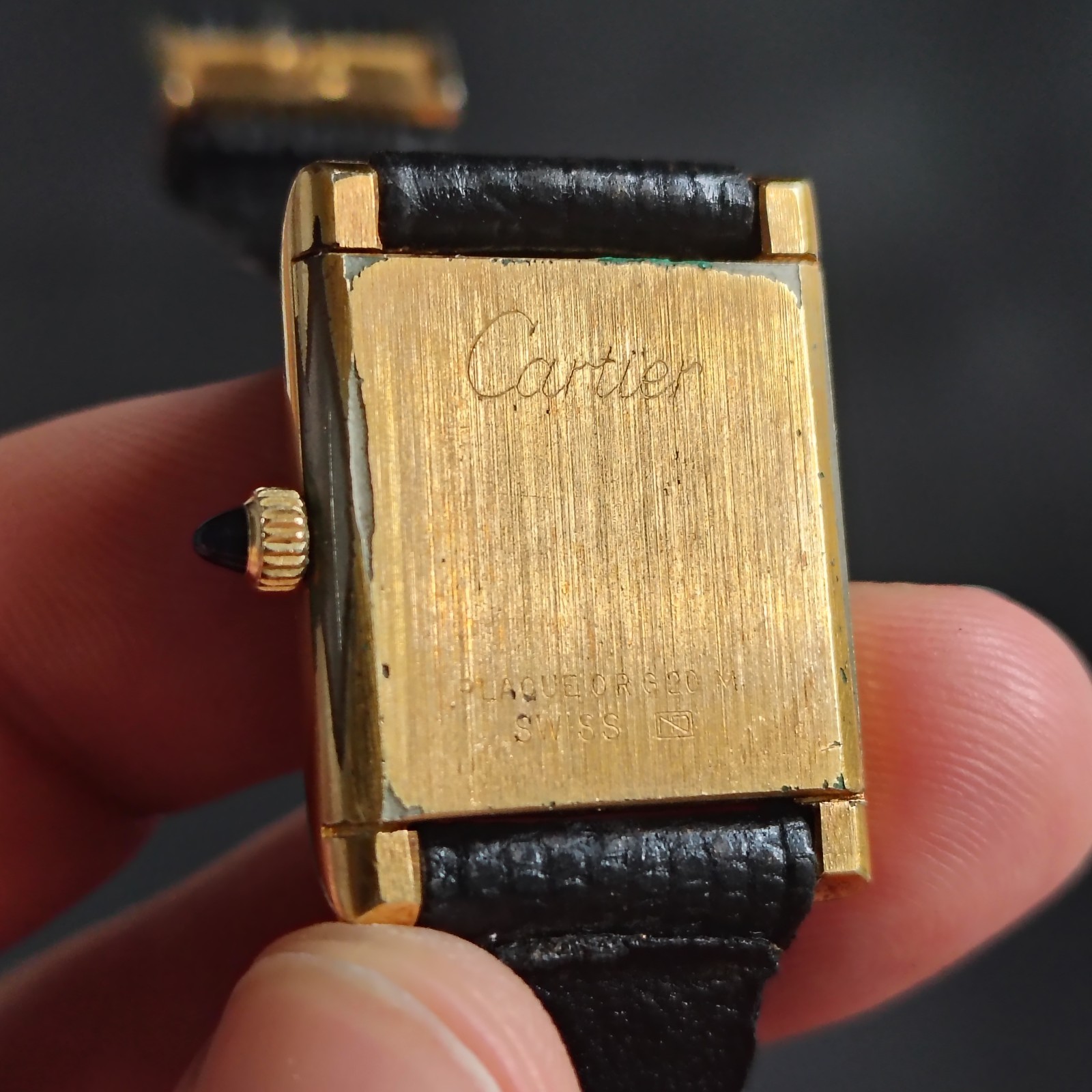 Vintage Cartier Tank Pre-must 18k Electroplated 1970s 21x28mm 551.2106 Unisex
