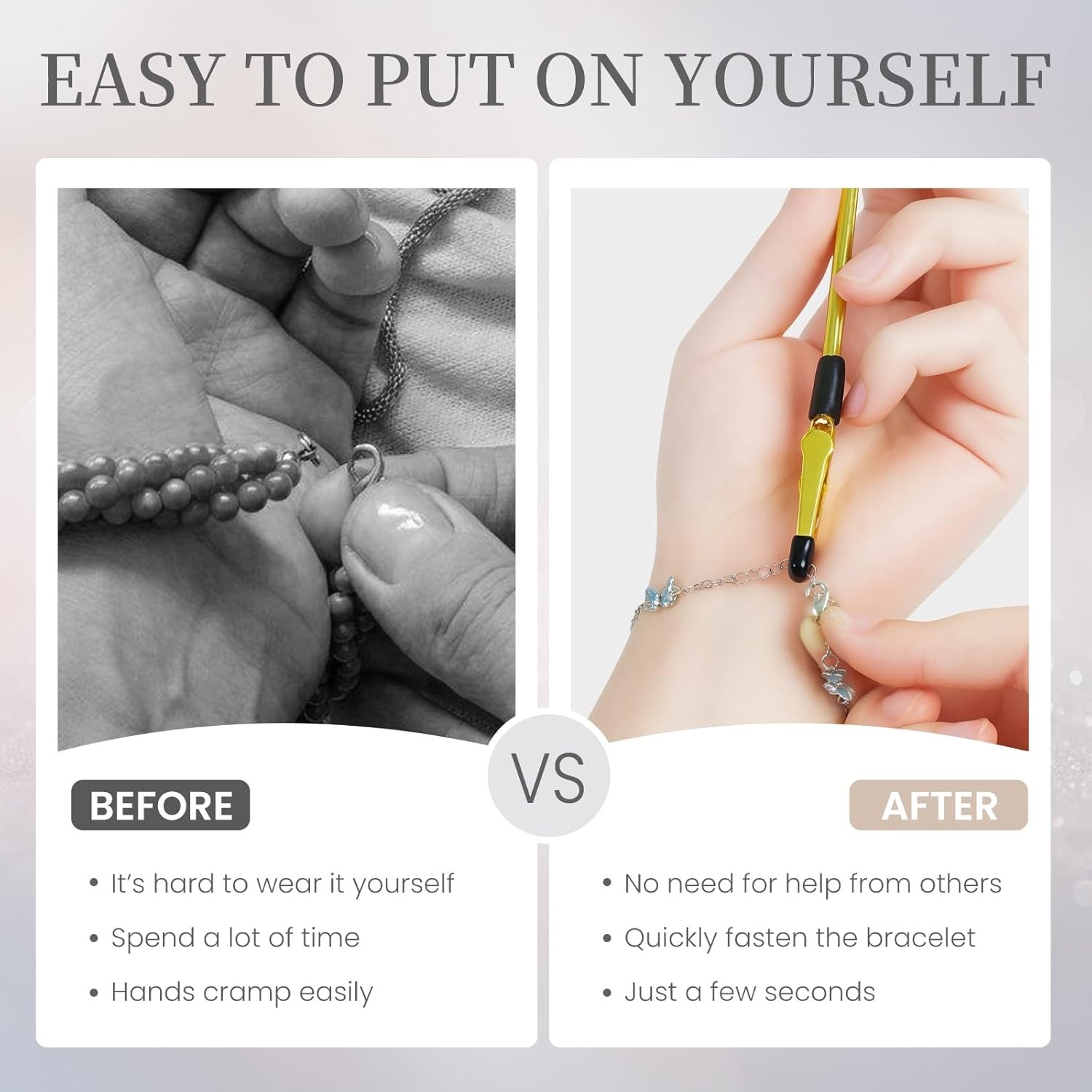 Jewelry Clasp Assistant with Non-Slip Tips, Perfect for Necklaces and Bracelets