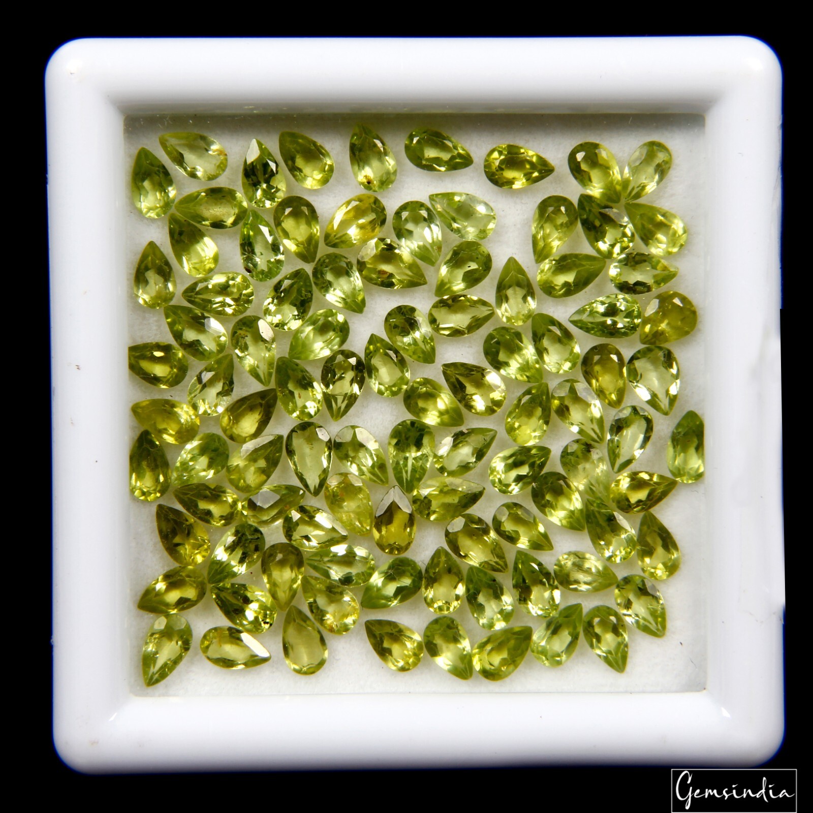 Pear Natural Unheated Top Rich Green Peridot 94 Pcs 19.80 Ct 5x3mm Lot Gemstones