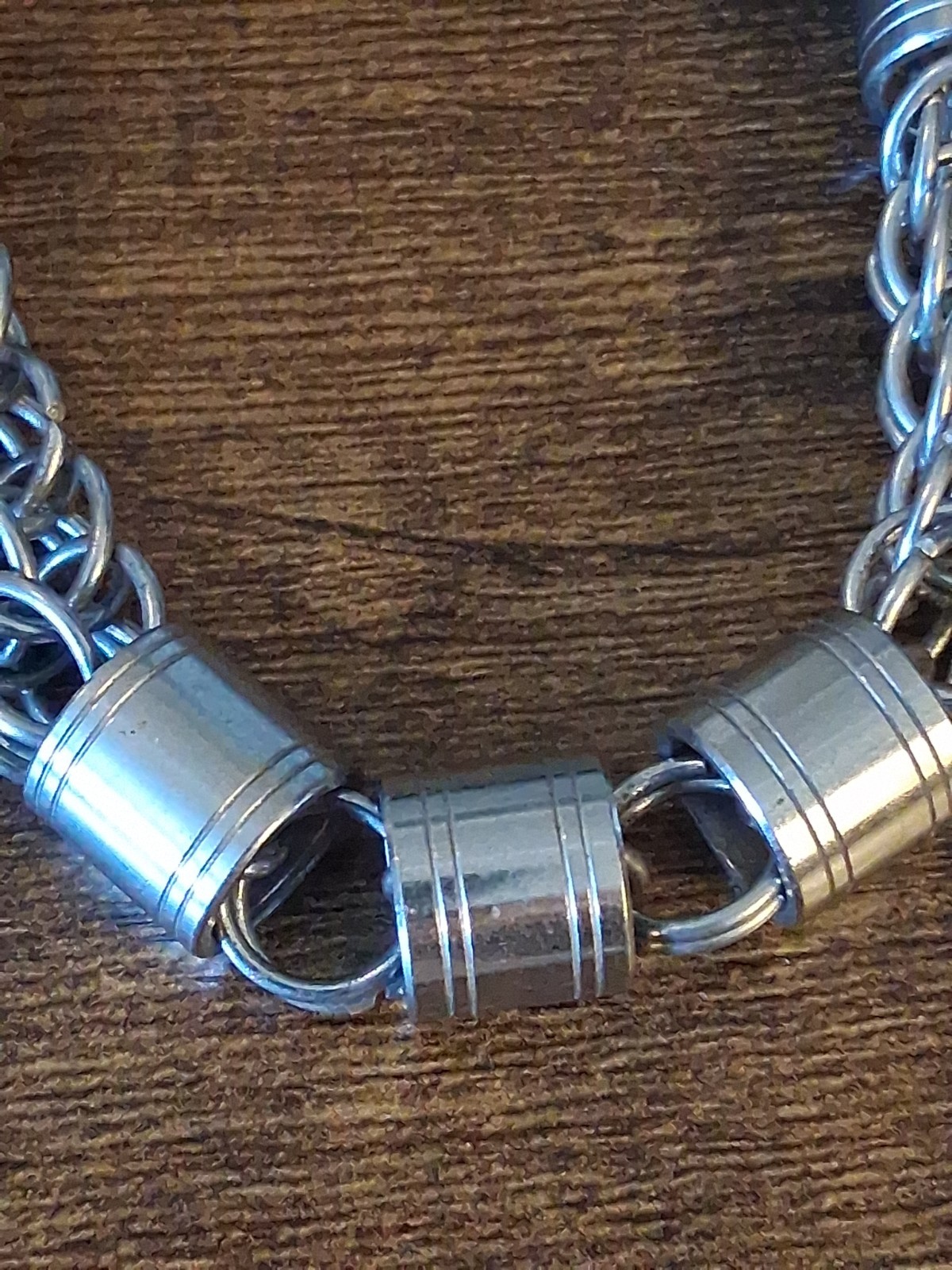 !!! Heavy Metal Necklace Solid Design Unique & Cool Silver Color 173 Grams !!!!