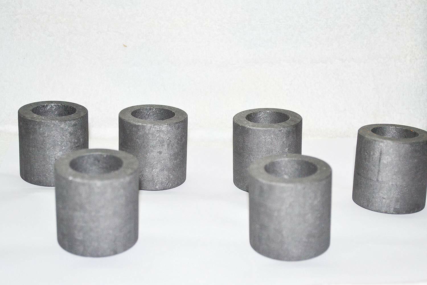 Graphite Crucible for Casting, Melting, Refining Gold, Silver 75×100 -Pack of 6