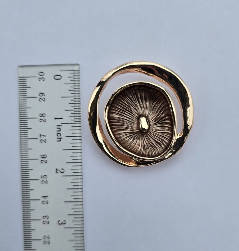Contemporary Copper Rose Gold tone Magnetic brooch. Pin free scarf brooch