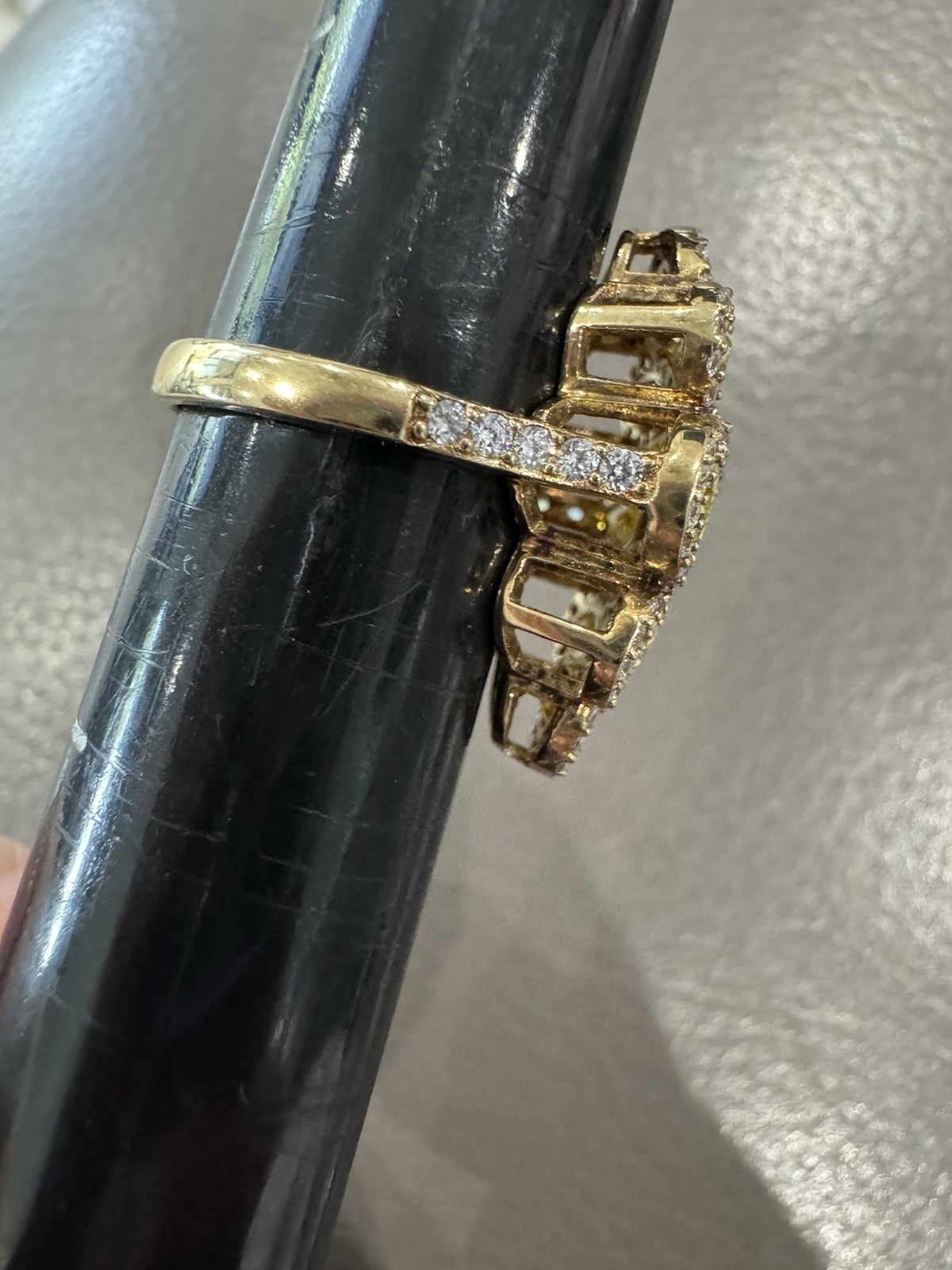 925 Sterling Silver Gold Plated Real Tourmaline Gem Ring Size 7