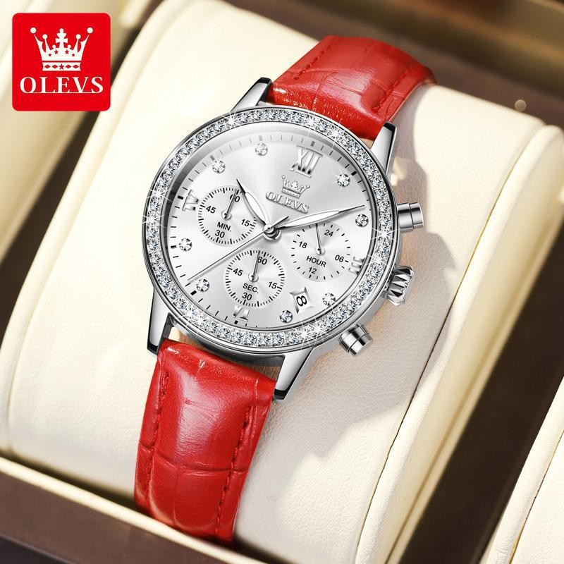 OLEVS Women’s Date Chronograph Wristwatch Luminous Quartz Watch for Ladies
