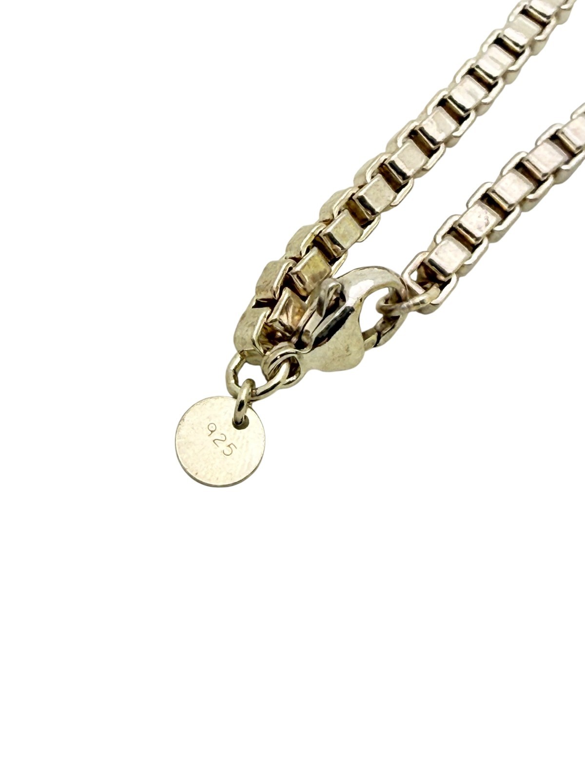 Tiffany & Co. Sterling Silver Venetian Box Chain Link Bracelet 7 1/2″ – Pouch