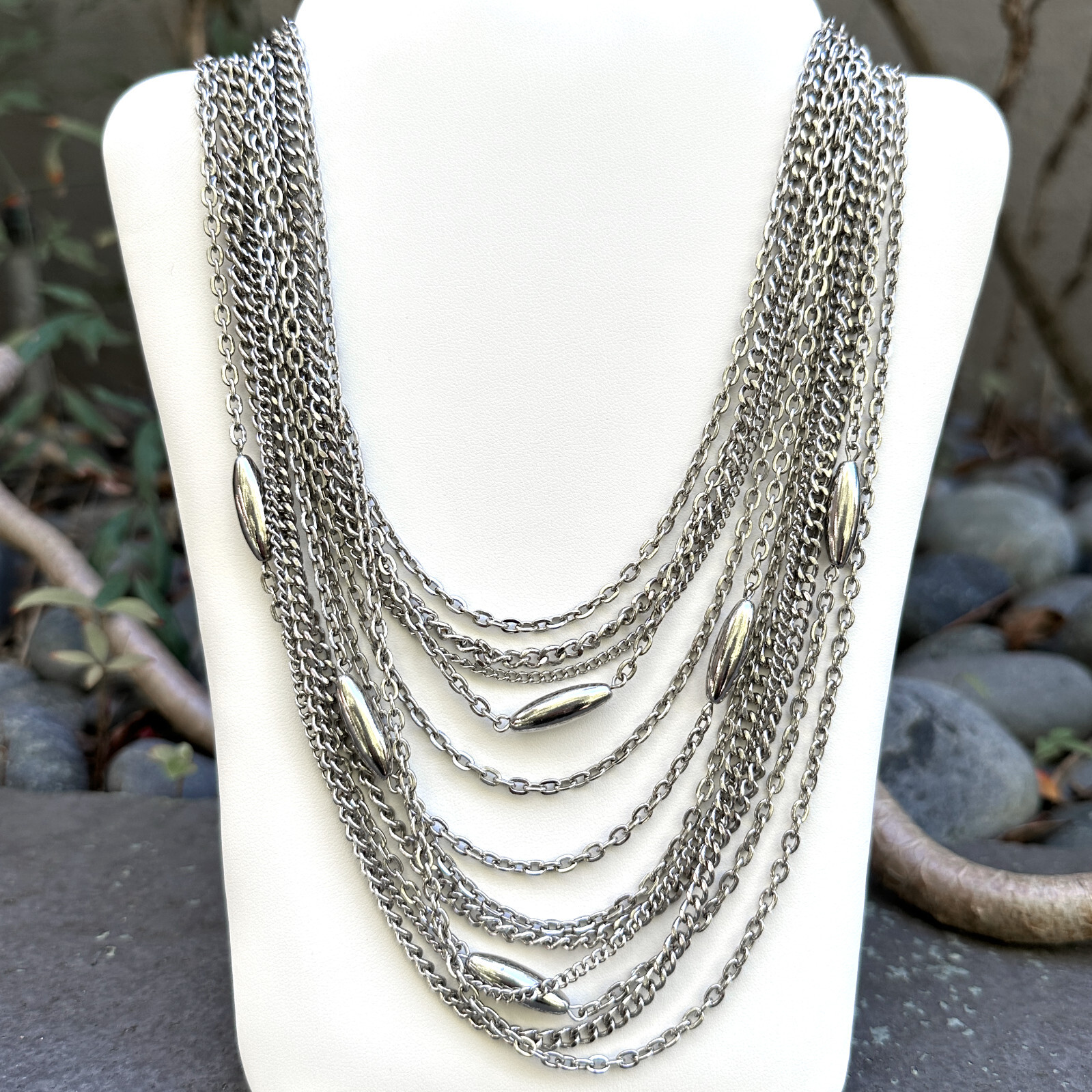 Sexy Lisner 16″-18″ Multi-Chain Necklace w Bullet Stations & 3″ Extender