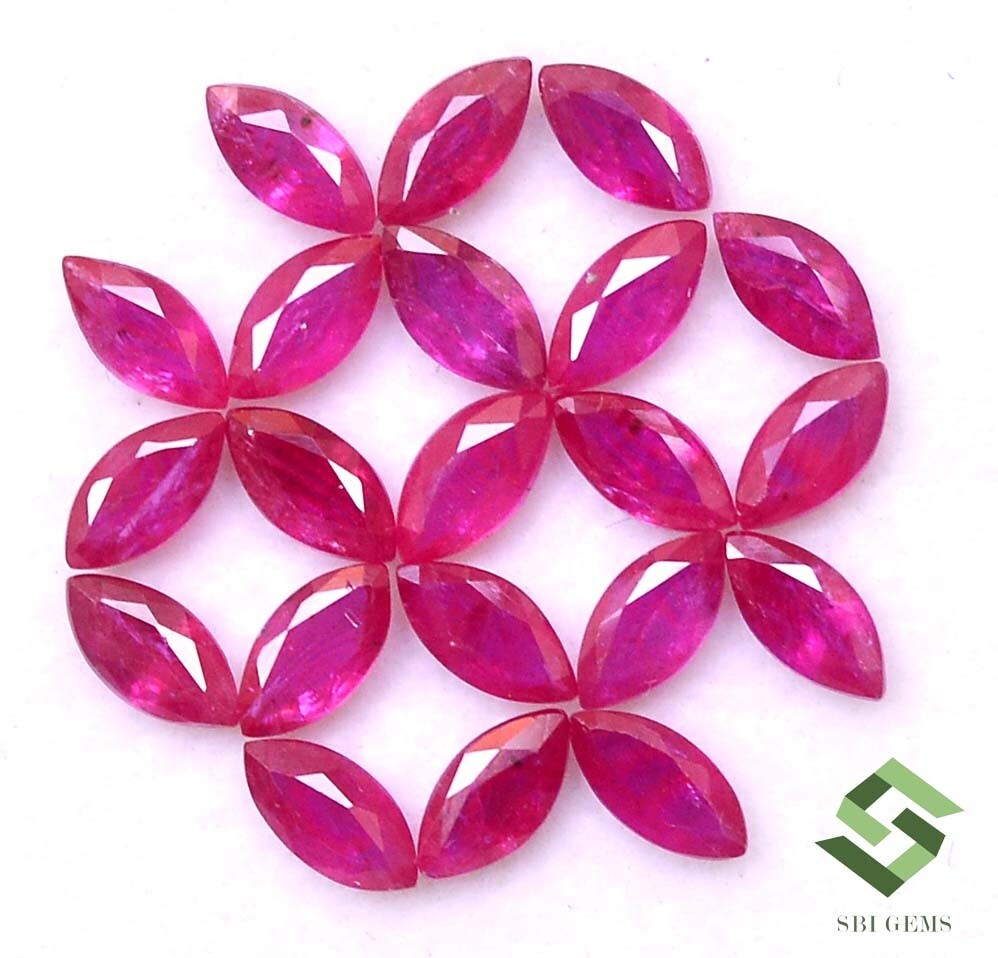 6×3 mm Natural Ruby Marquise Cut Lot 21 Pcs 6.60 CTS Calibrated Loose Gemstones