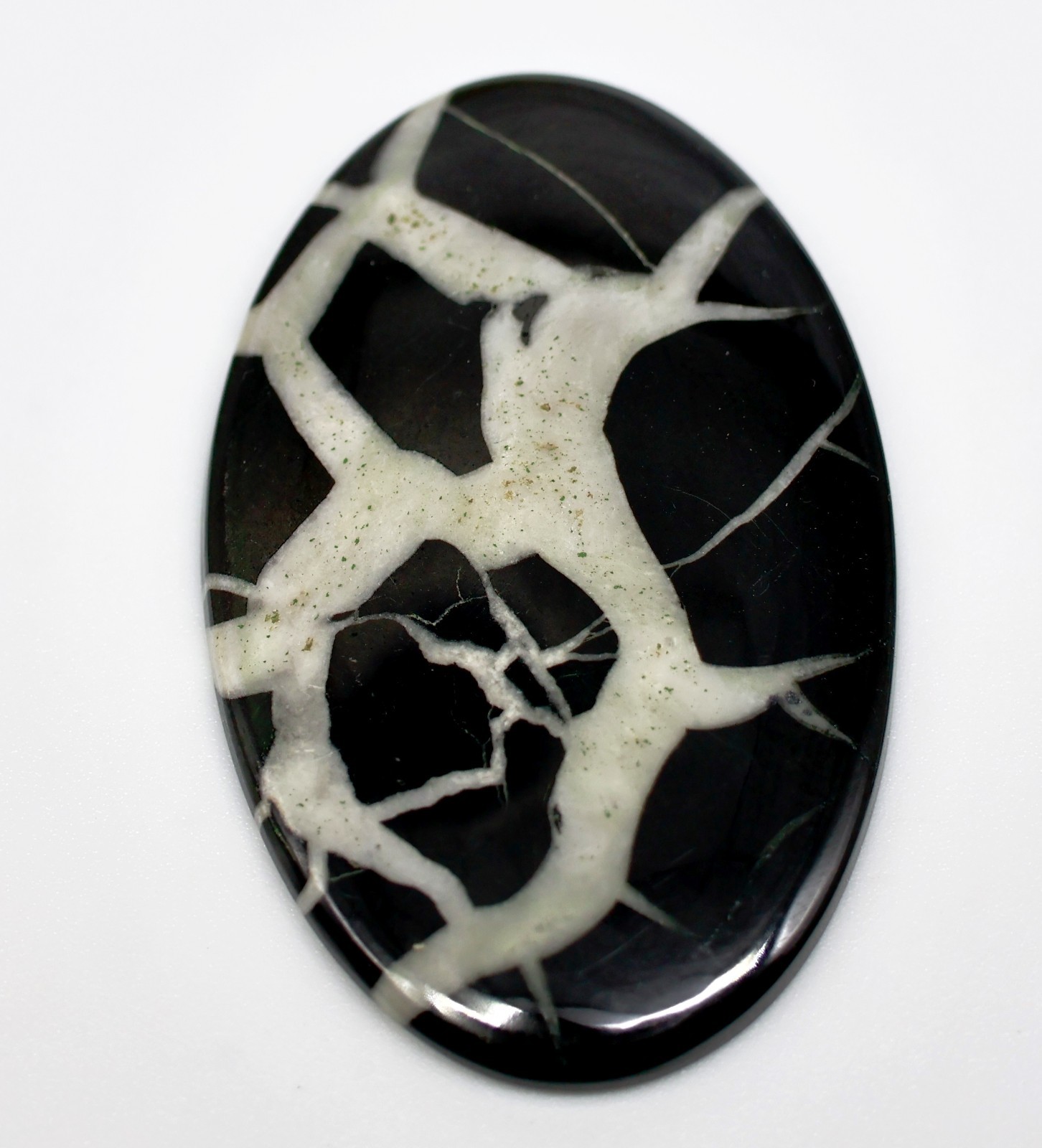 53 Ct 4X28X44 mm Natural Black Septarian Nodule Oval Cabochon Gemstone KV-174