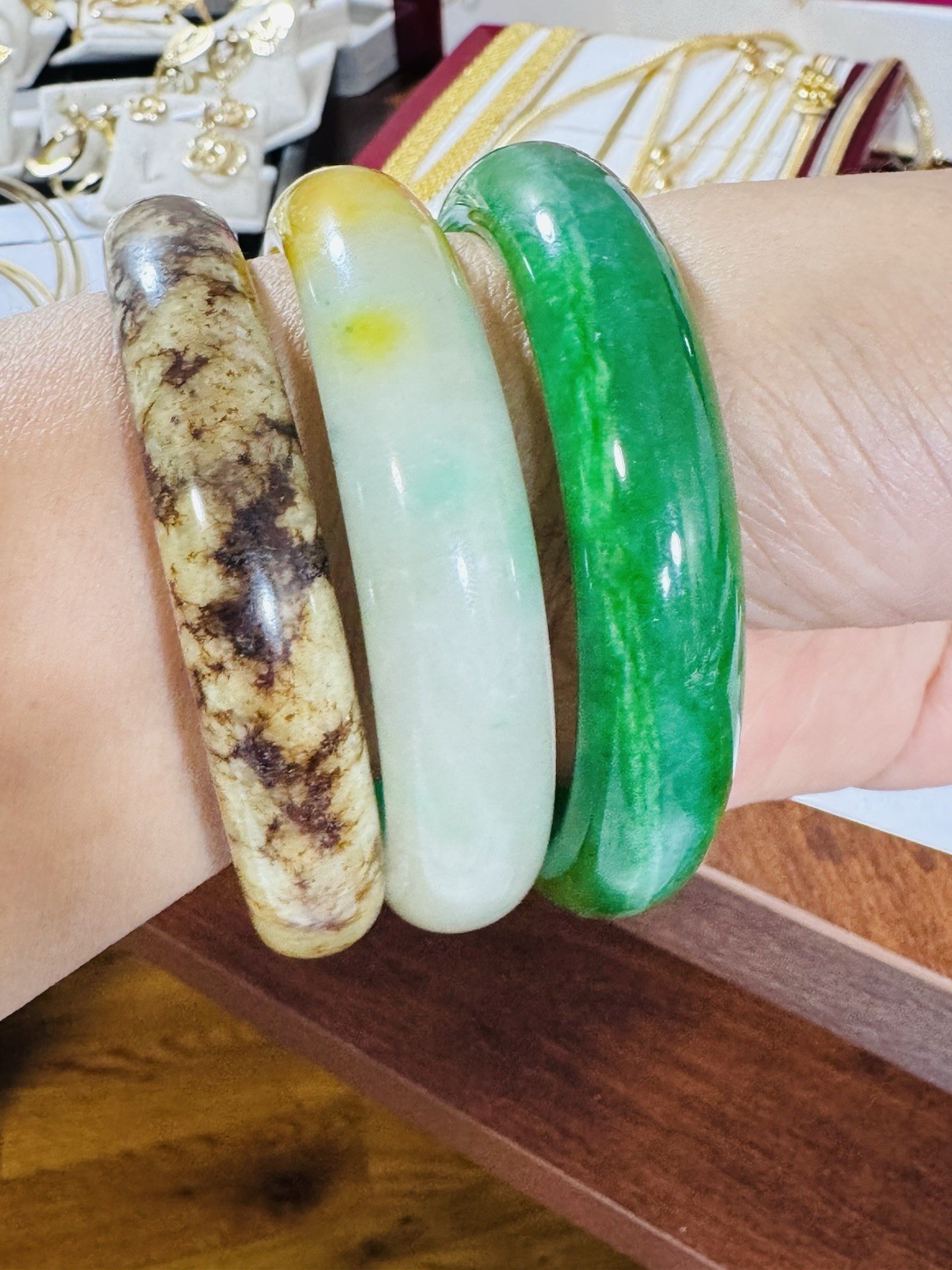New Burmese Jade High Grade Brown Bangle Fits 5.5”-7.5”/16-18cm 49.13g 12.7/13mm
