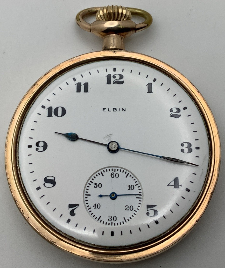 1924 Elgin Grade 291 16s Model 7 7J Gold Filled Pocket Watch RUNS