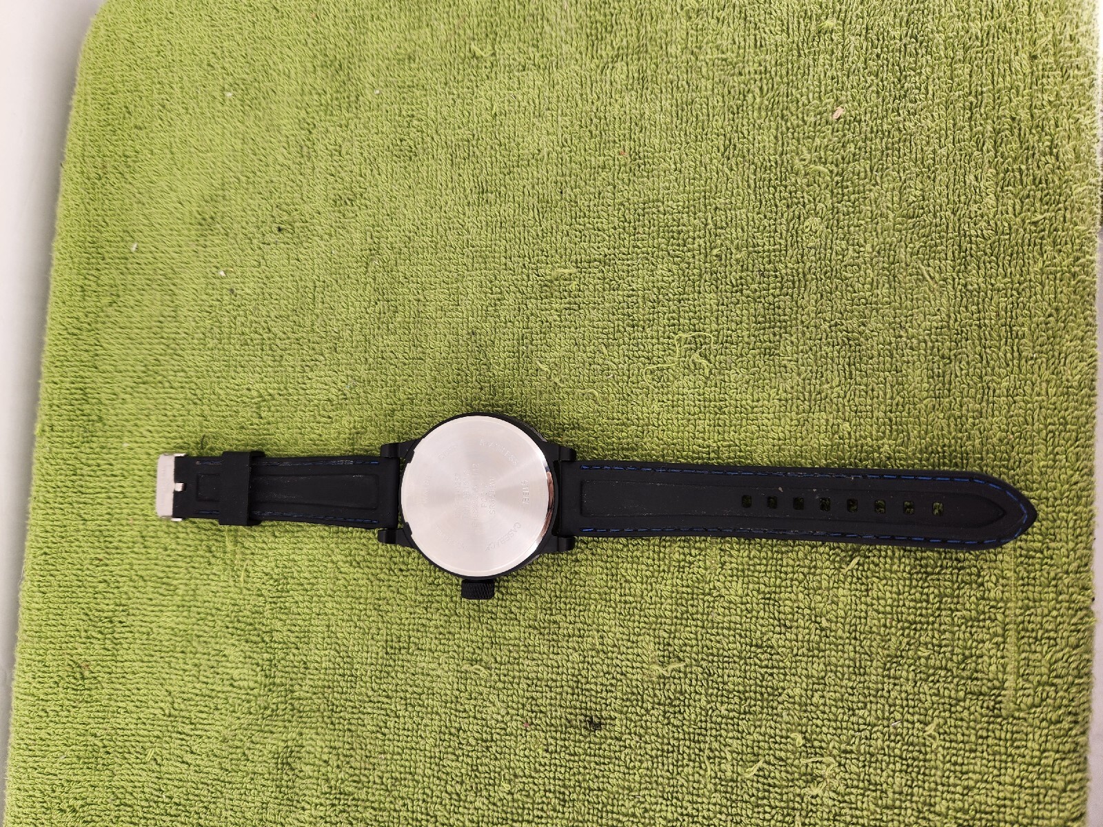 ACCUTIME WATCH CORP PC21J-JAPAN MOVT Carbon BLUE DESIGNER RUBBER BAND