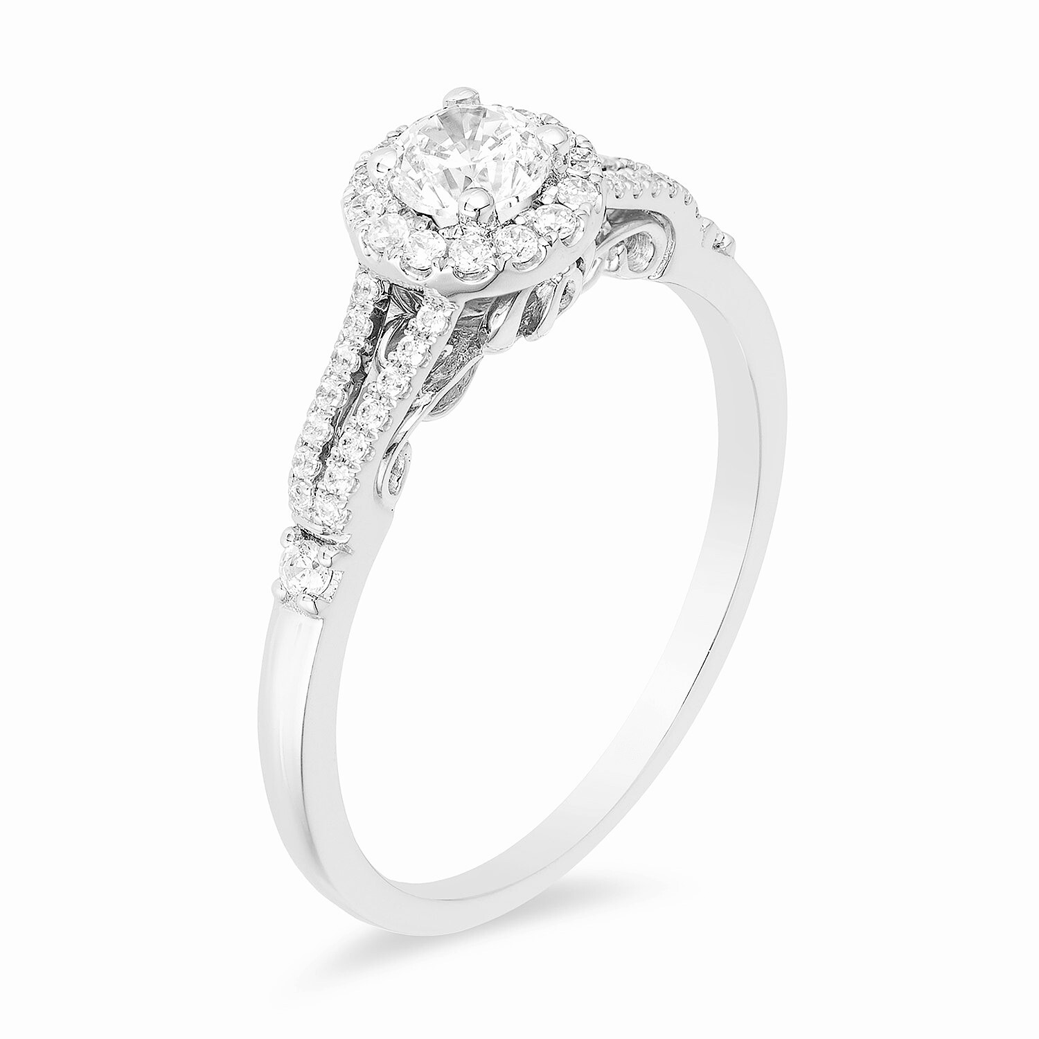0.70Ct White Round Cut CZ Women’s Engagement Ring In Solid 925 Sterling Silver
