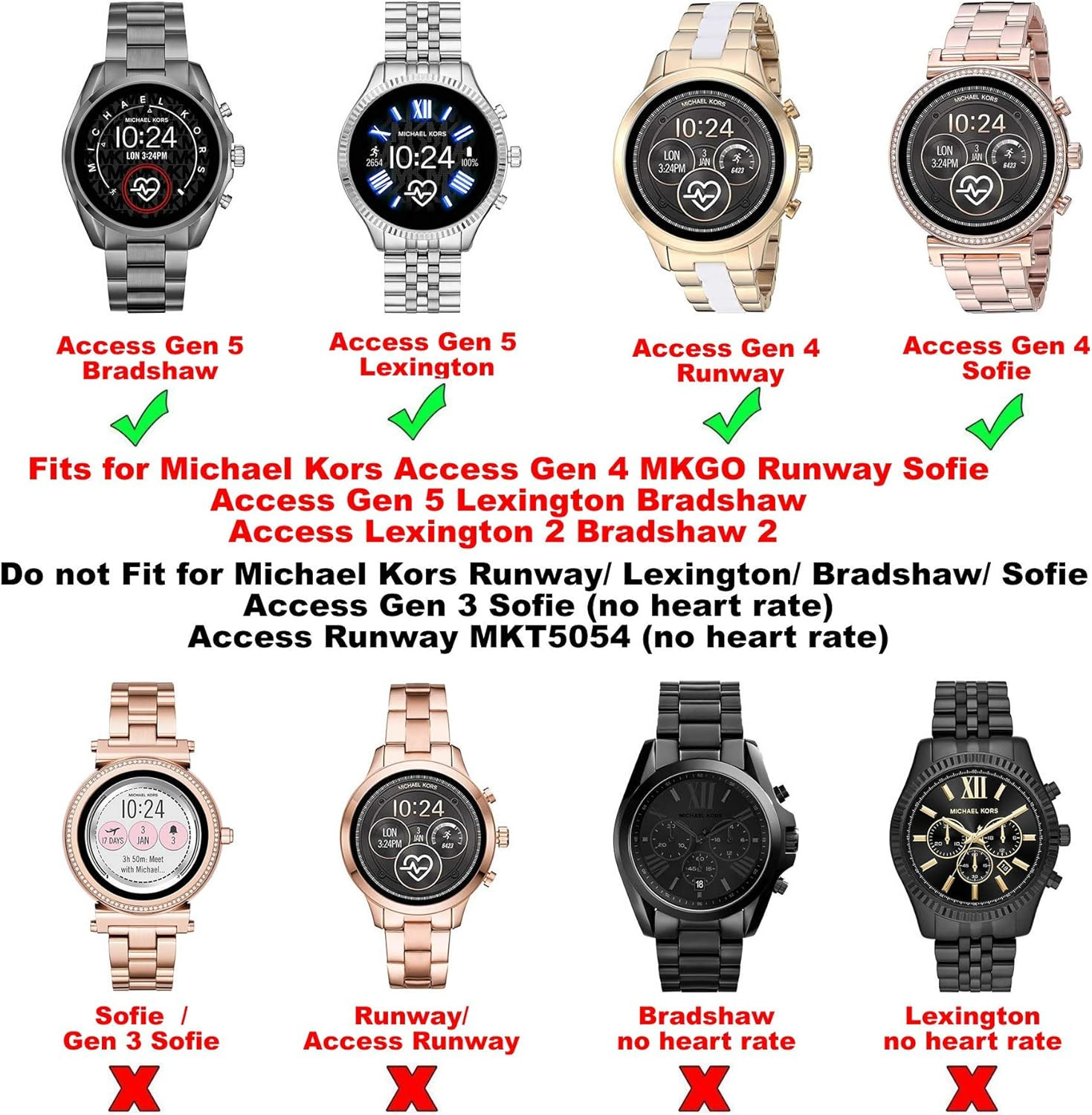 Compatible with Michael Kors Access Gen 6/5/4 Watch Charger, 3.3ft Replacemen…