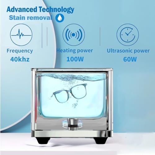 Ultrasonic Cleaner Machine 1.3L – Stainless Steel Heated for Jewelry, Glasses, W