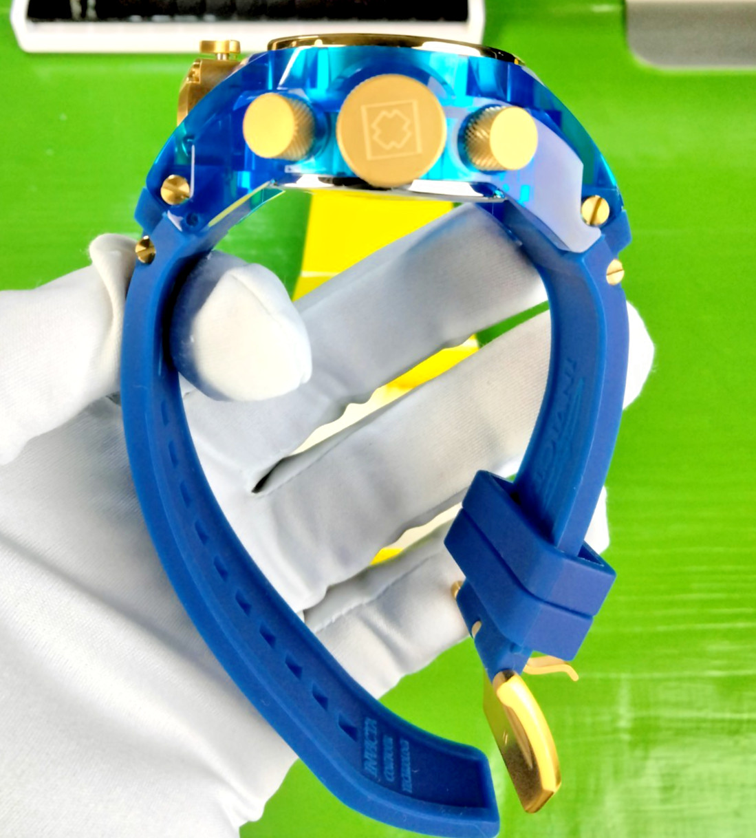 Invicta Bolt Zeus Magnum 46476 52mm Blue Gold Chronograph Watch